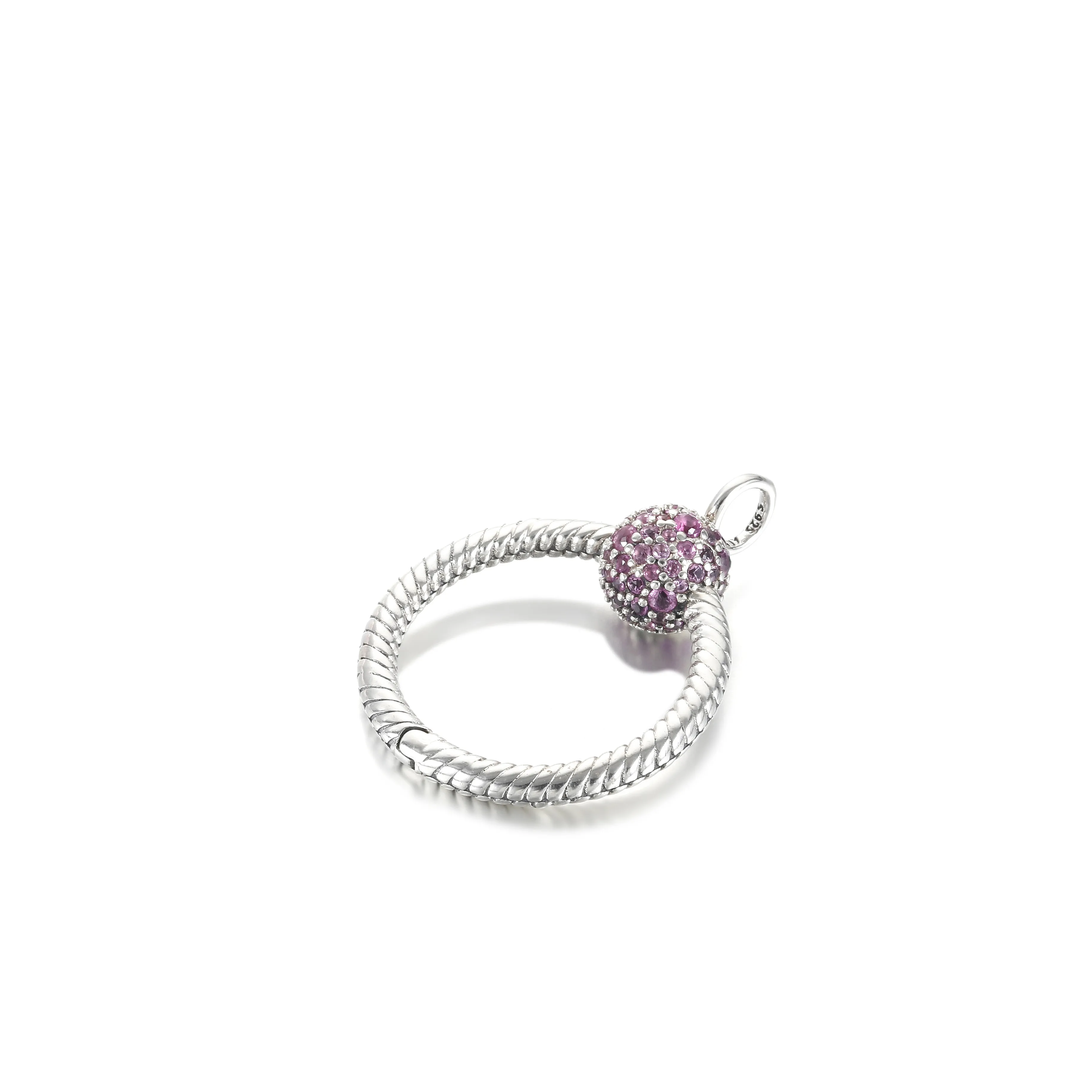 Pandora Moments Small Pink Pavé O Pendant - 399097C02