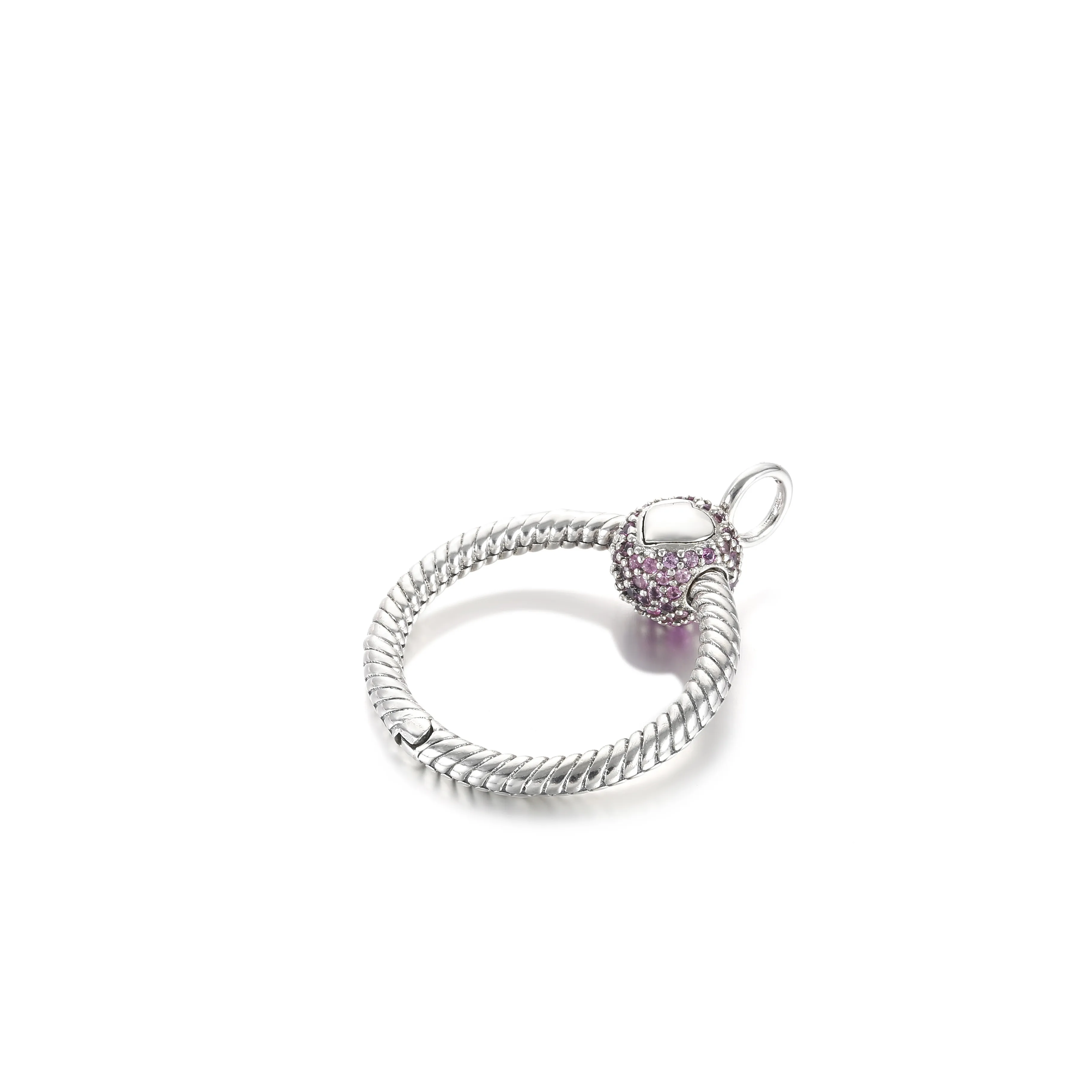 Pandora Moments Small Pink Pavé O Pendant - 399097C02