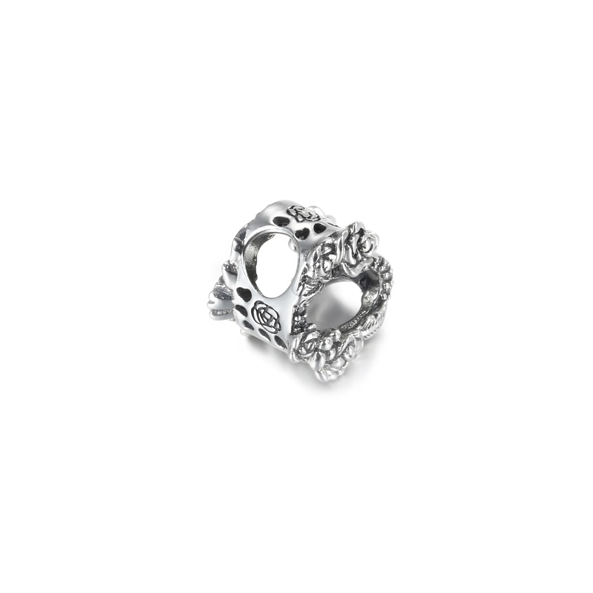 PANDORA Open Heart & Rose Flowers Charm - 799281C01