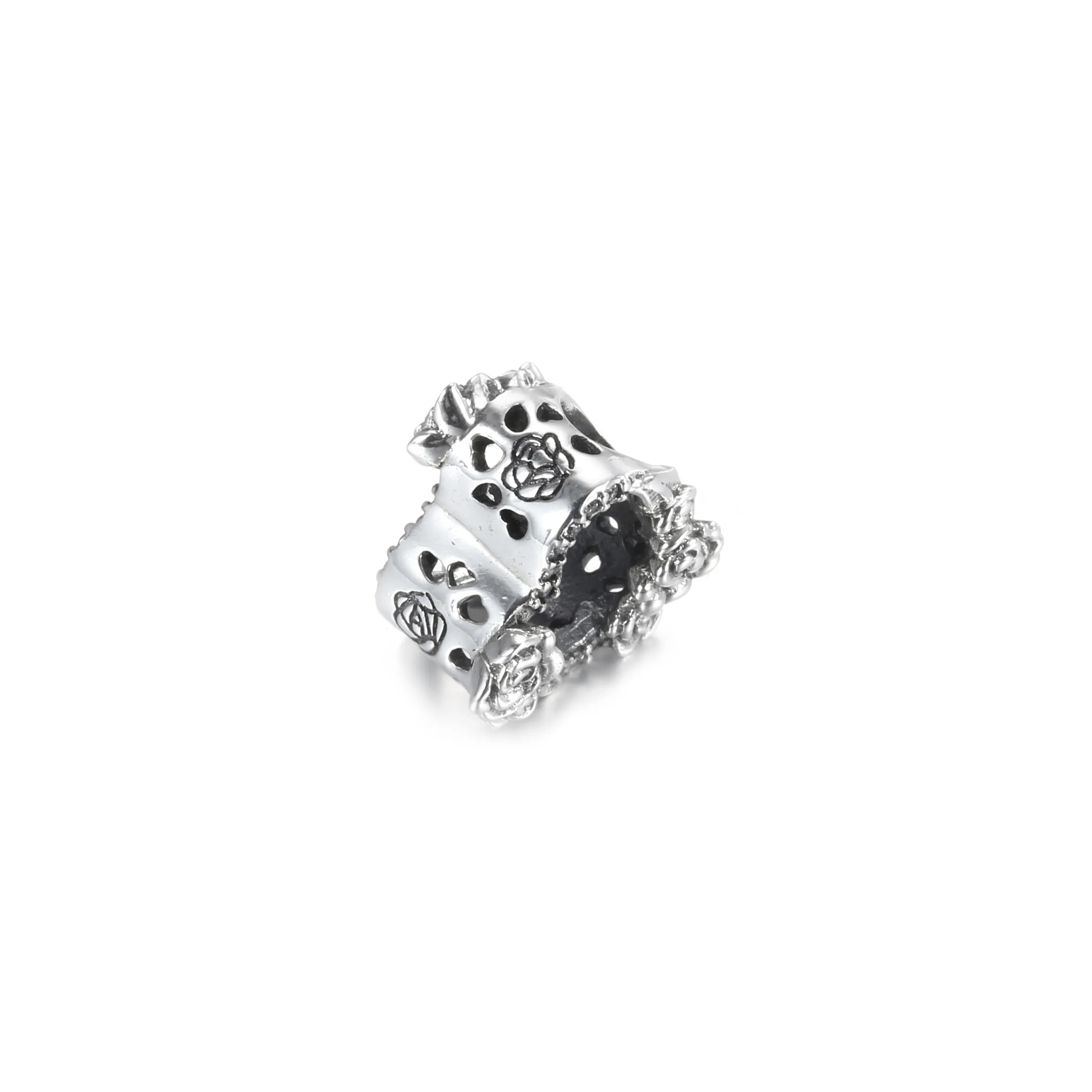 PANDORA Open Heart & Rose Flowers Charm - 799281C01