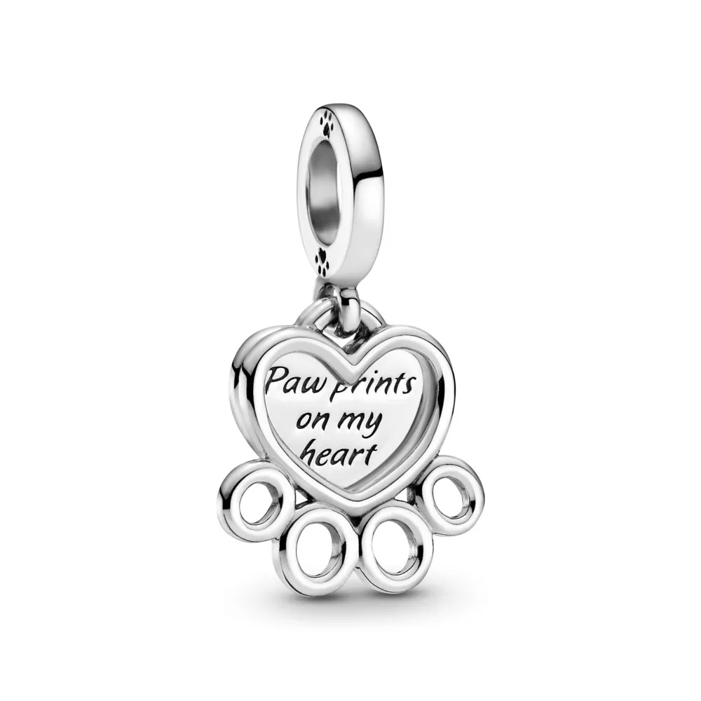 PANDORA Paw Prints On My Heart Charm - 799360C00