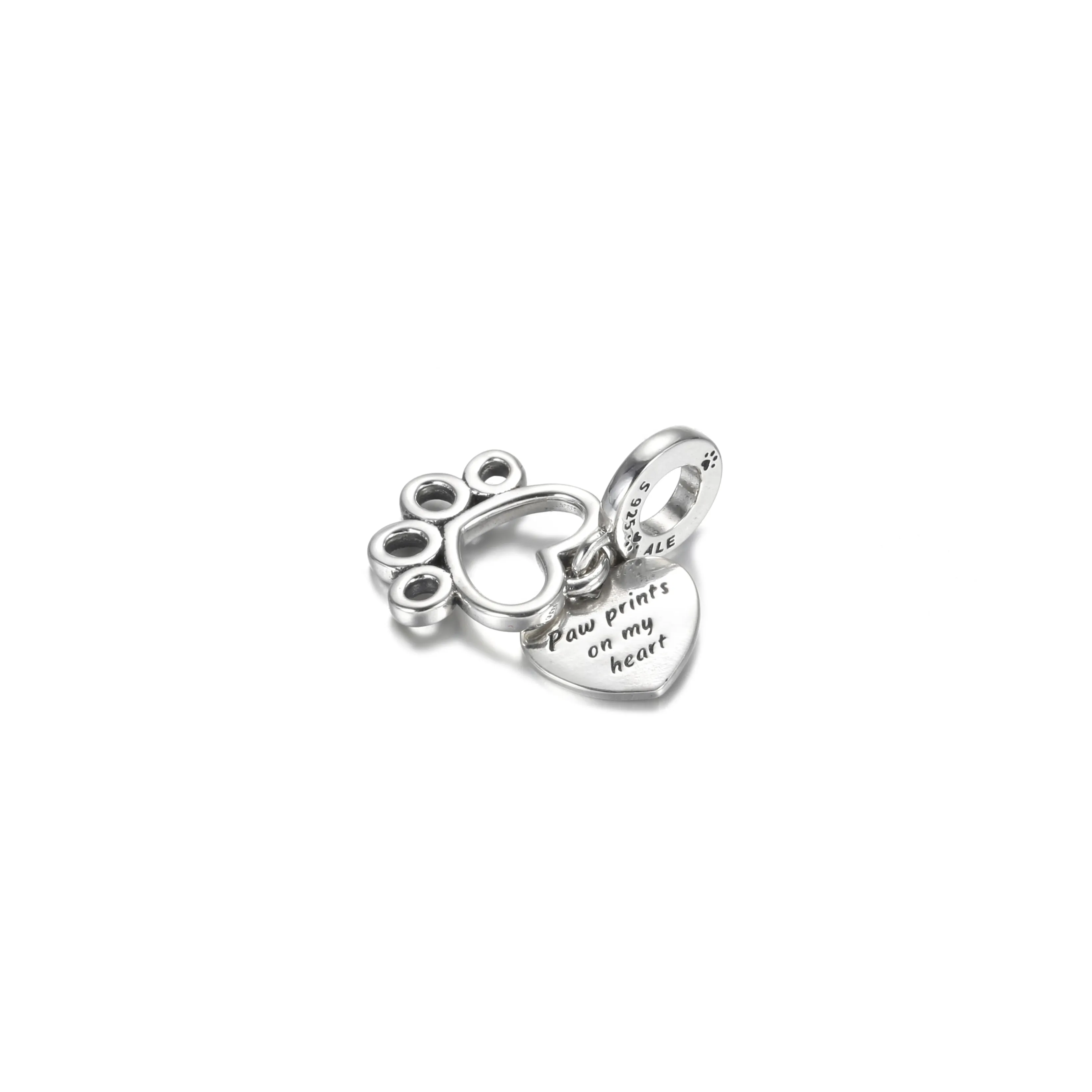 PANDORA Paw Prints On My Heart Charm - 799360C00