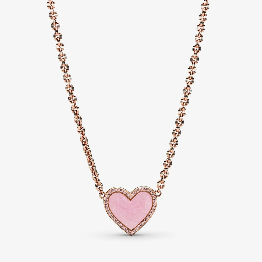 PANDORA Pink Swirl Heart Collier Necklace - 389279C01