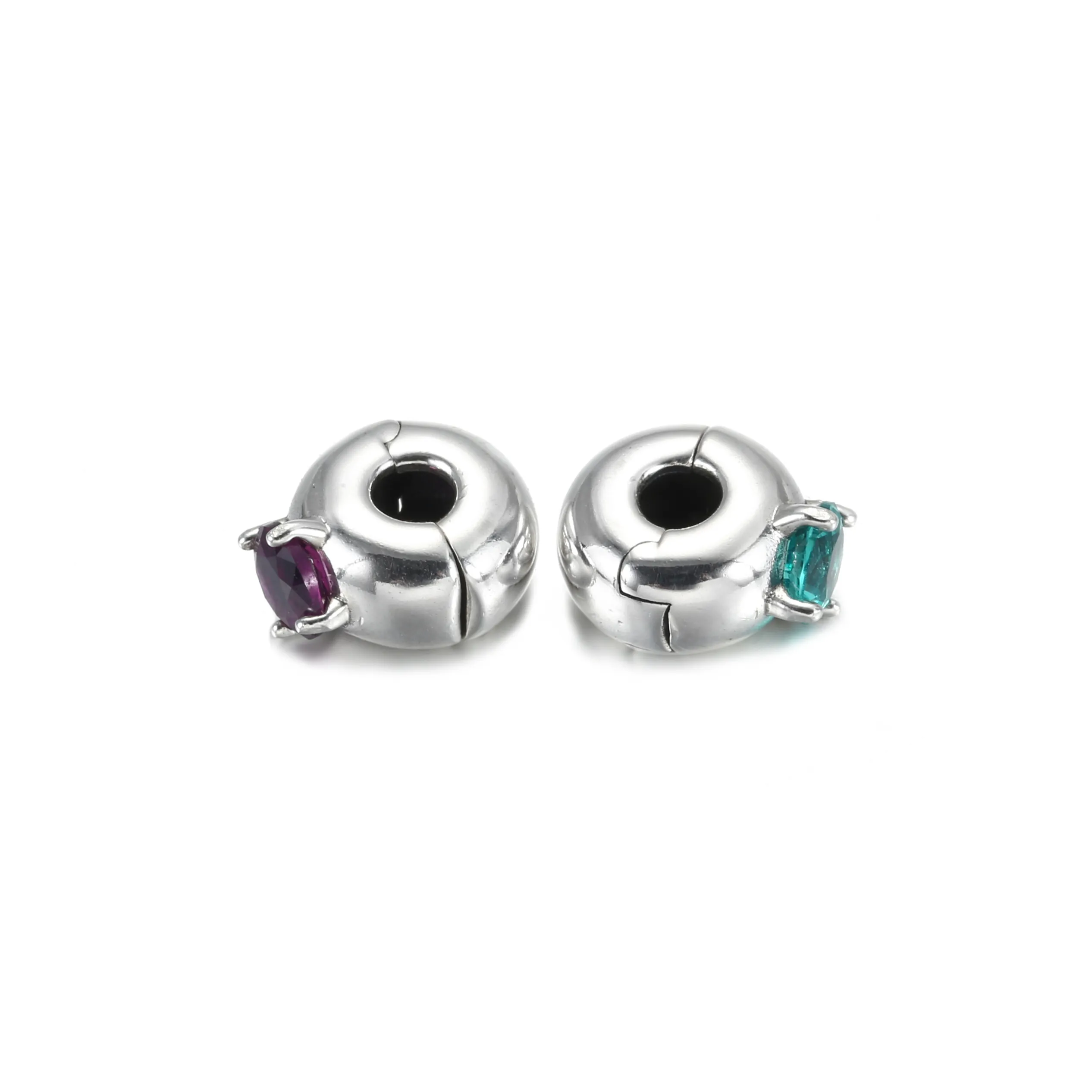 PANDORA Purple Round Solitaire Clip Charm - 799204C02