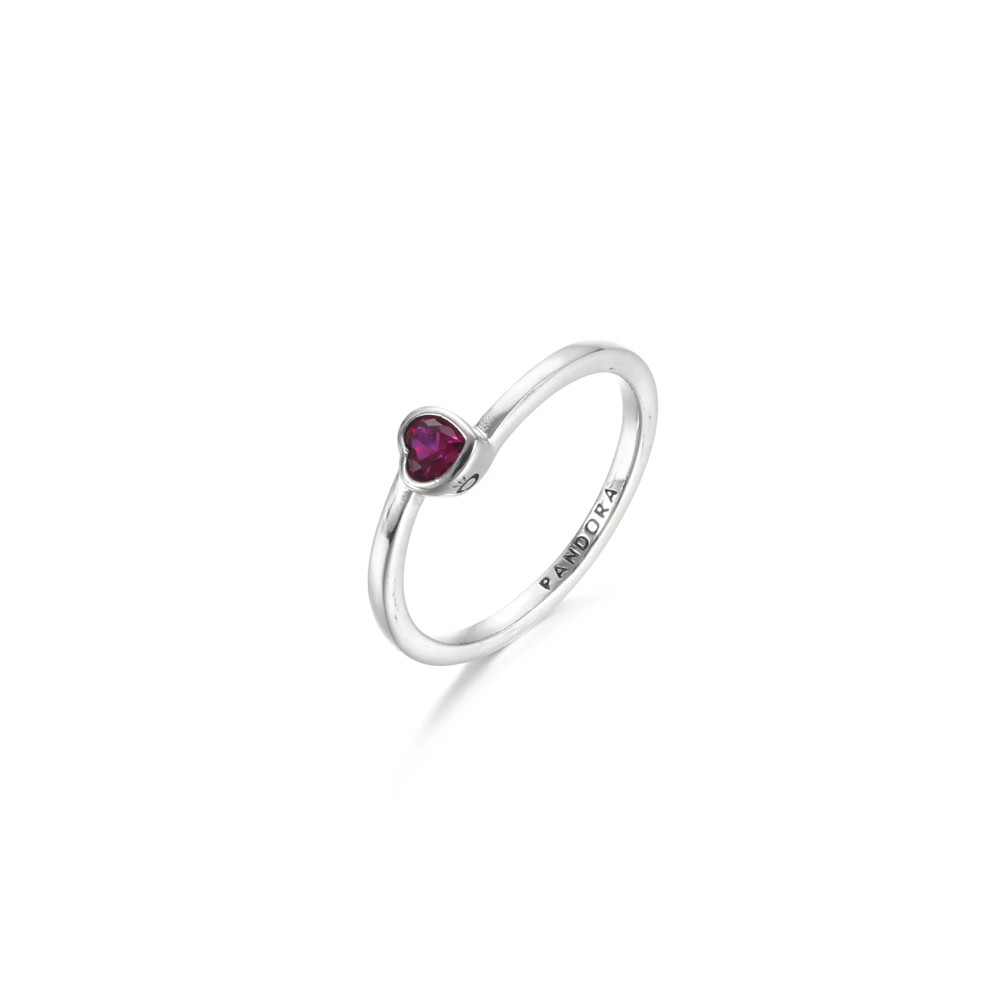 PANDORA Red Tilted Heart Solitaire Ring - 199267C01