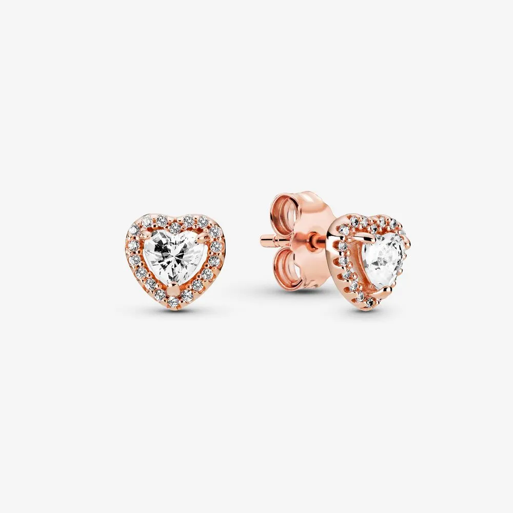 PANDORA Sparkling Elevated Heart Stud Earrings - 288427C01