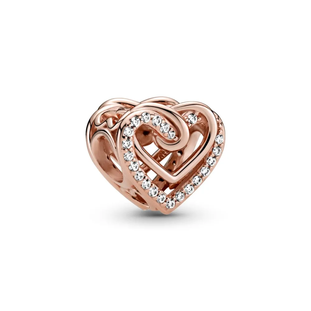 pandora sparkling entwined hearts charm 789270c01