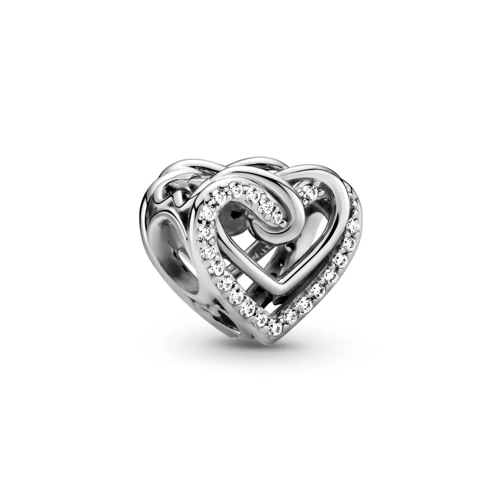 pandora sparkling entwined hearts charm 799270c01