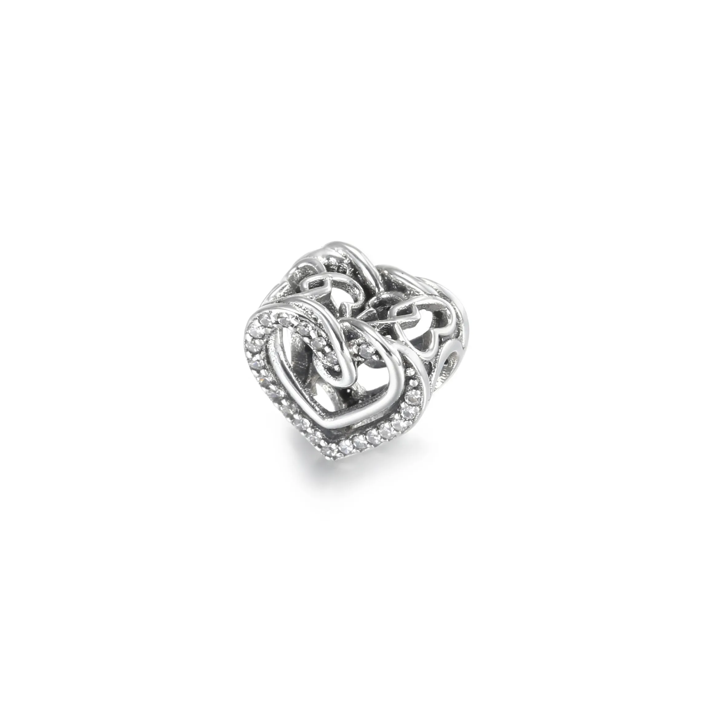 PANDORA Sparkling Entwined Hearts Charm - 799270C01