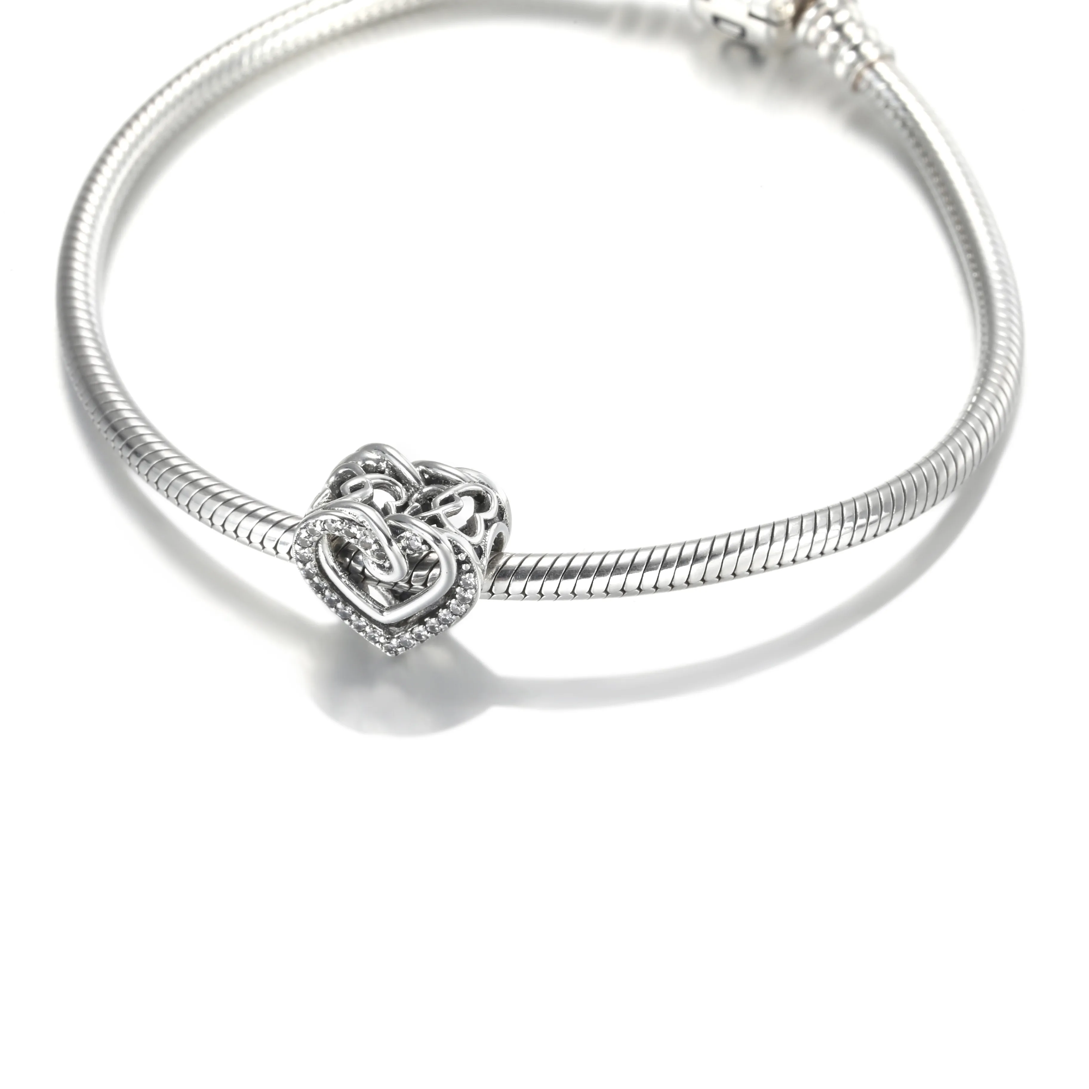 PANDORA Sparkling Entwined Hearts Charm - 799270C01