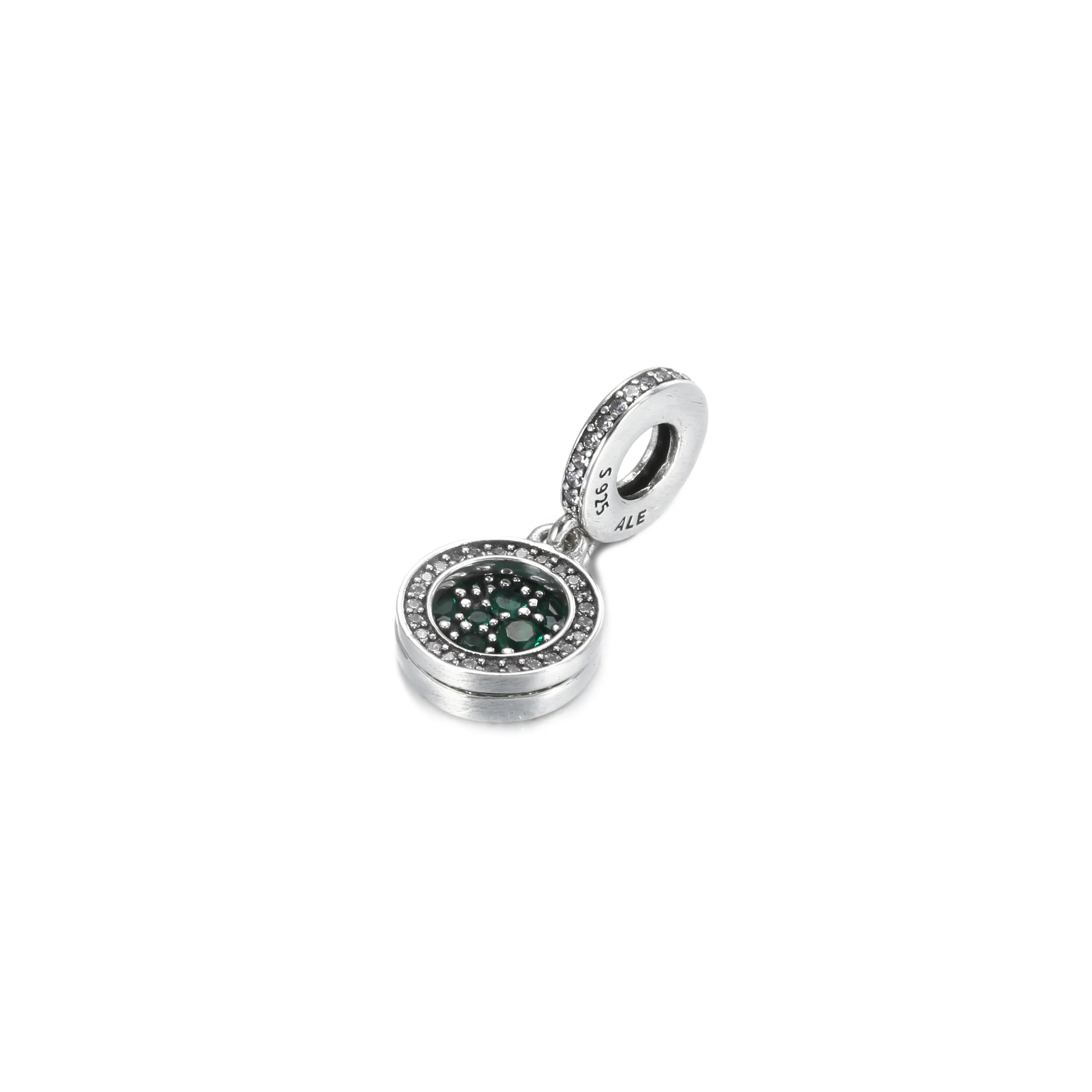 PANDORA Sparkling Green Disc Double Dangle Charm - 799186C02