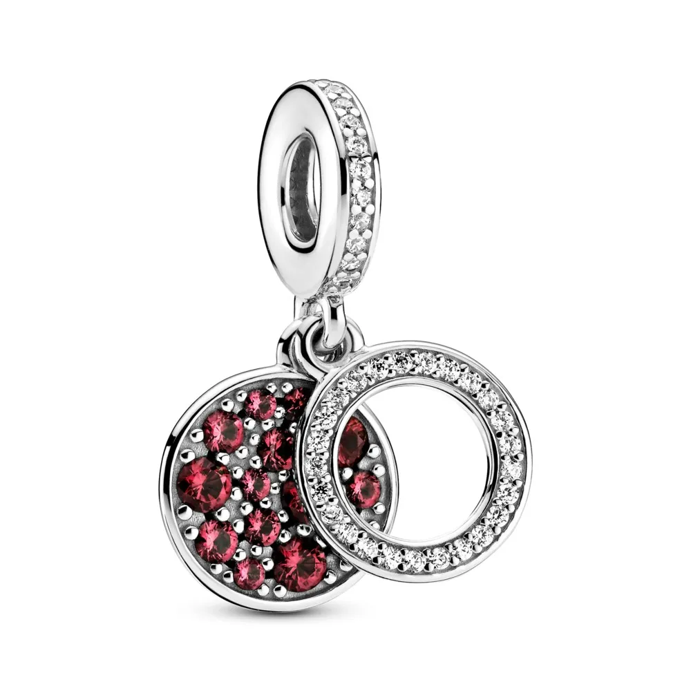 PANDORA Sparkling Red Disc Double Dangle Charm - 799186C03