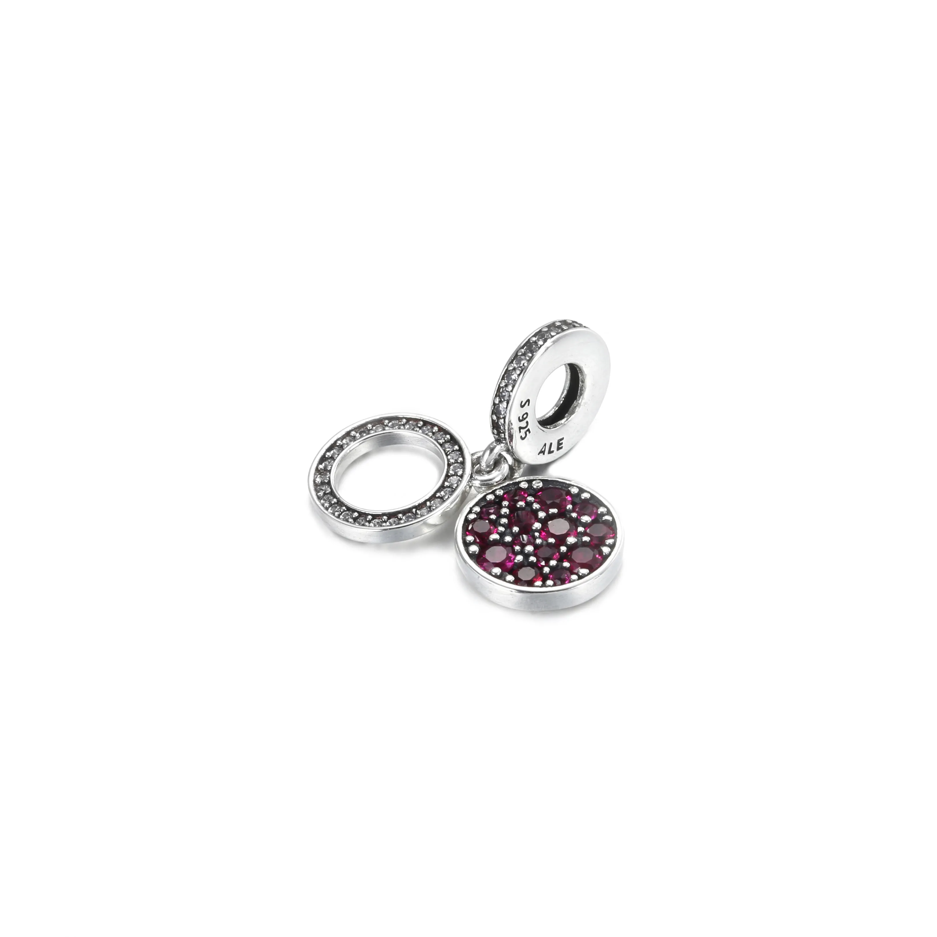 PANDORA Sparkling Red Disc Double Dangle Charm - 799186C03