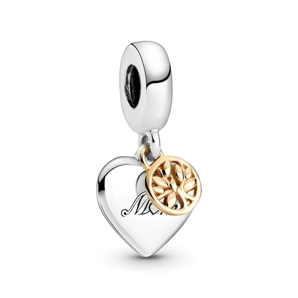 PANDORA Two-tone Family Tree & Heart Dangle Charm - 799366C00