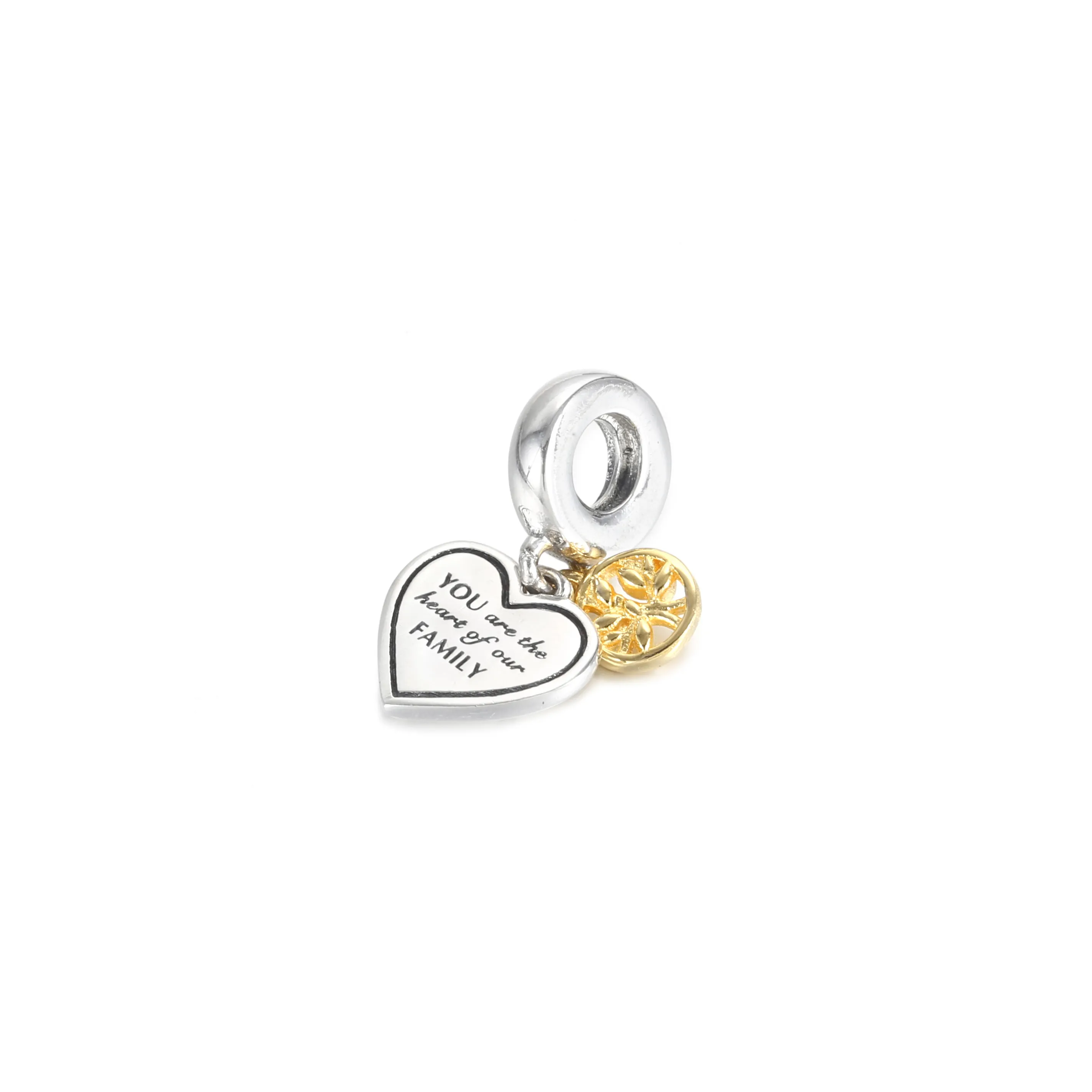 PANDORA Two-tone Family Tree & Heart Dangle Charm - 799366C00