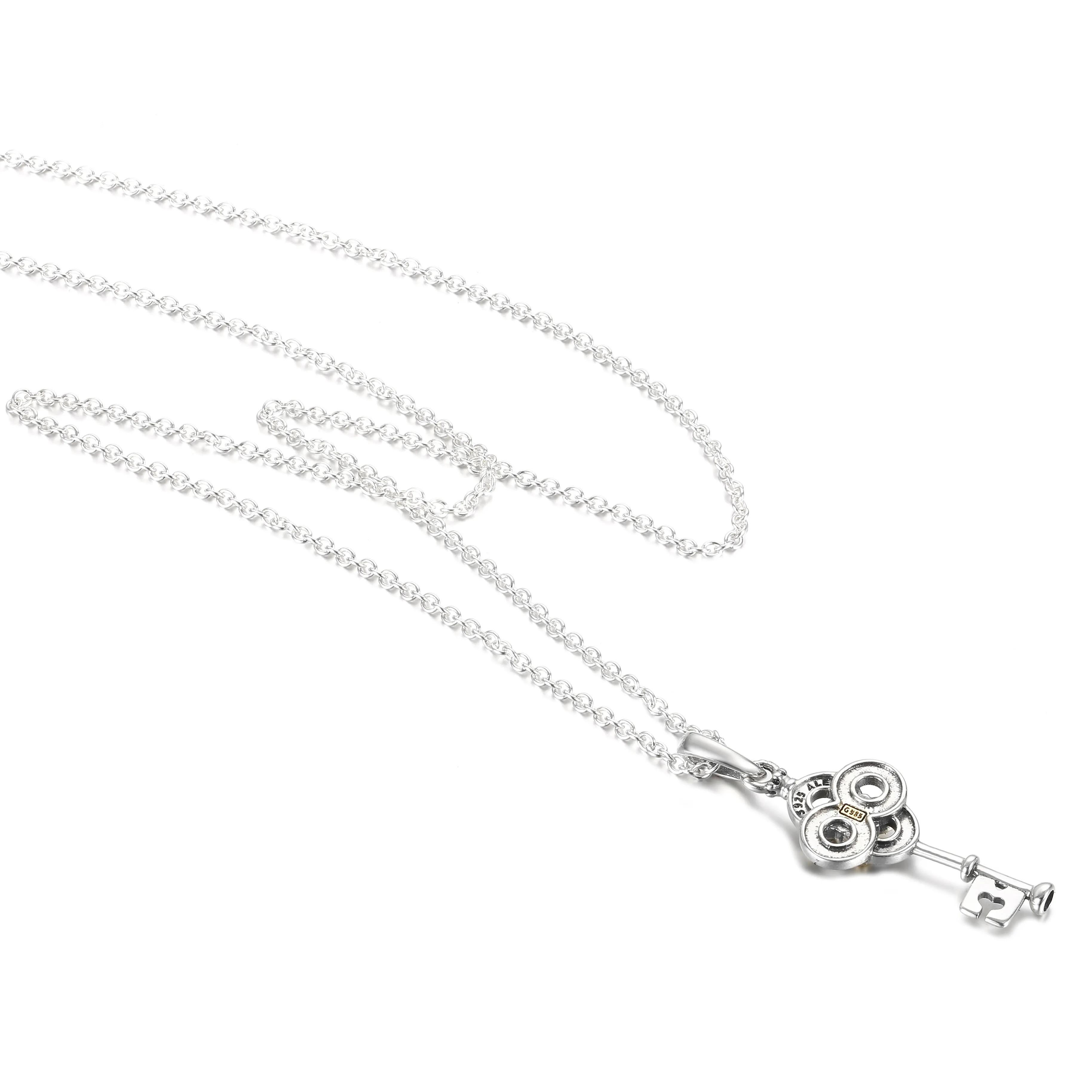 PANDORA Two-tone Key & Flower Necklace - 399339C01