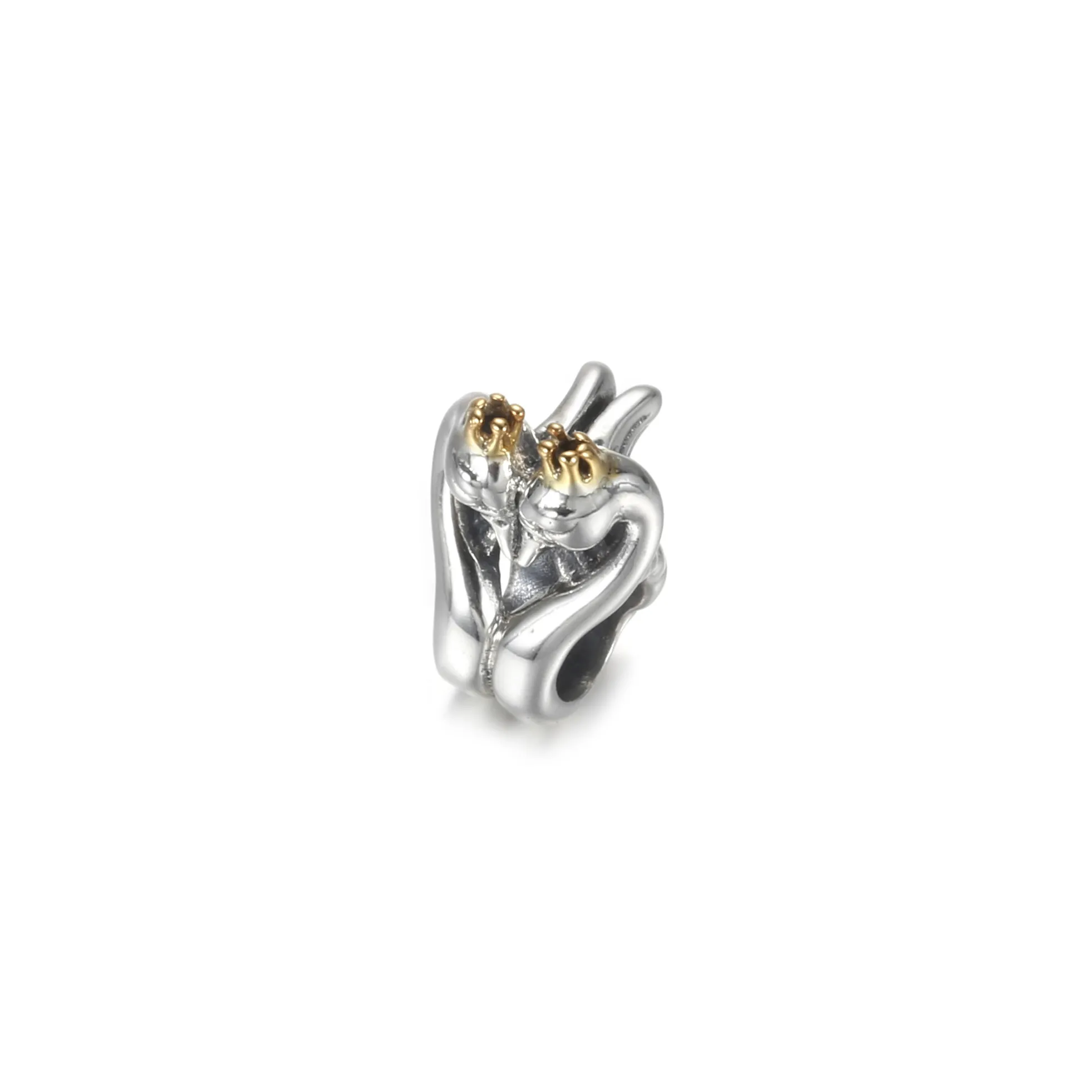 PANDORA Two-tone Swans & Heart Charm - 799315C00