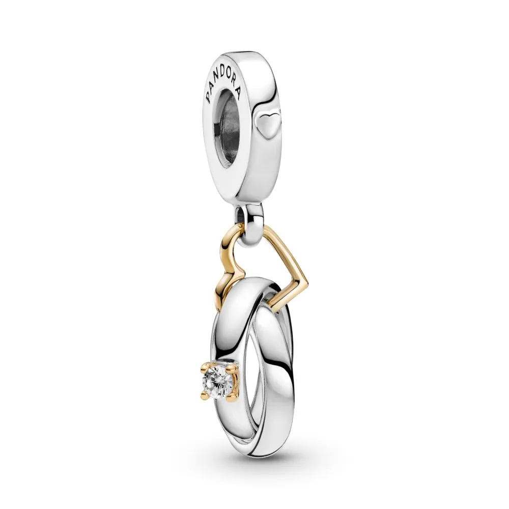 pandora twotone wedding rings dangle charm 799319c01