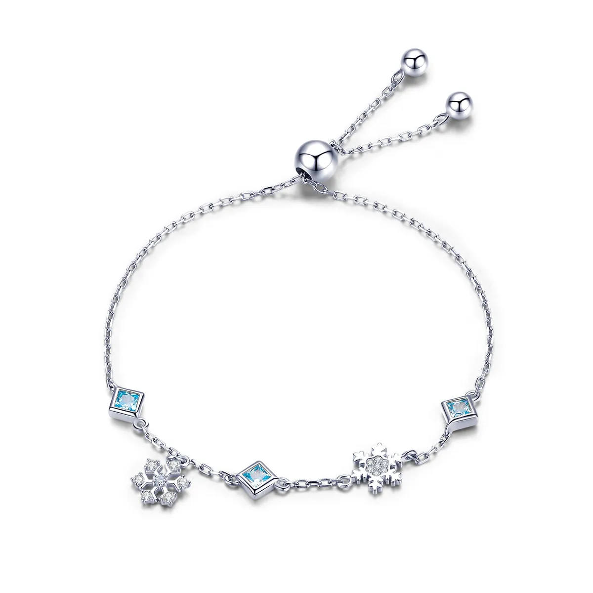 Pandora Style Silver Dancing Snowflake bracelet - BSB001