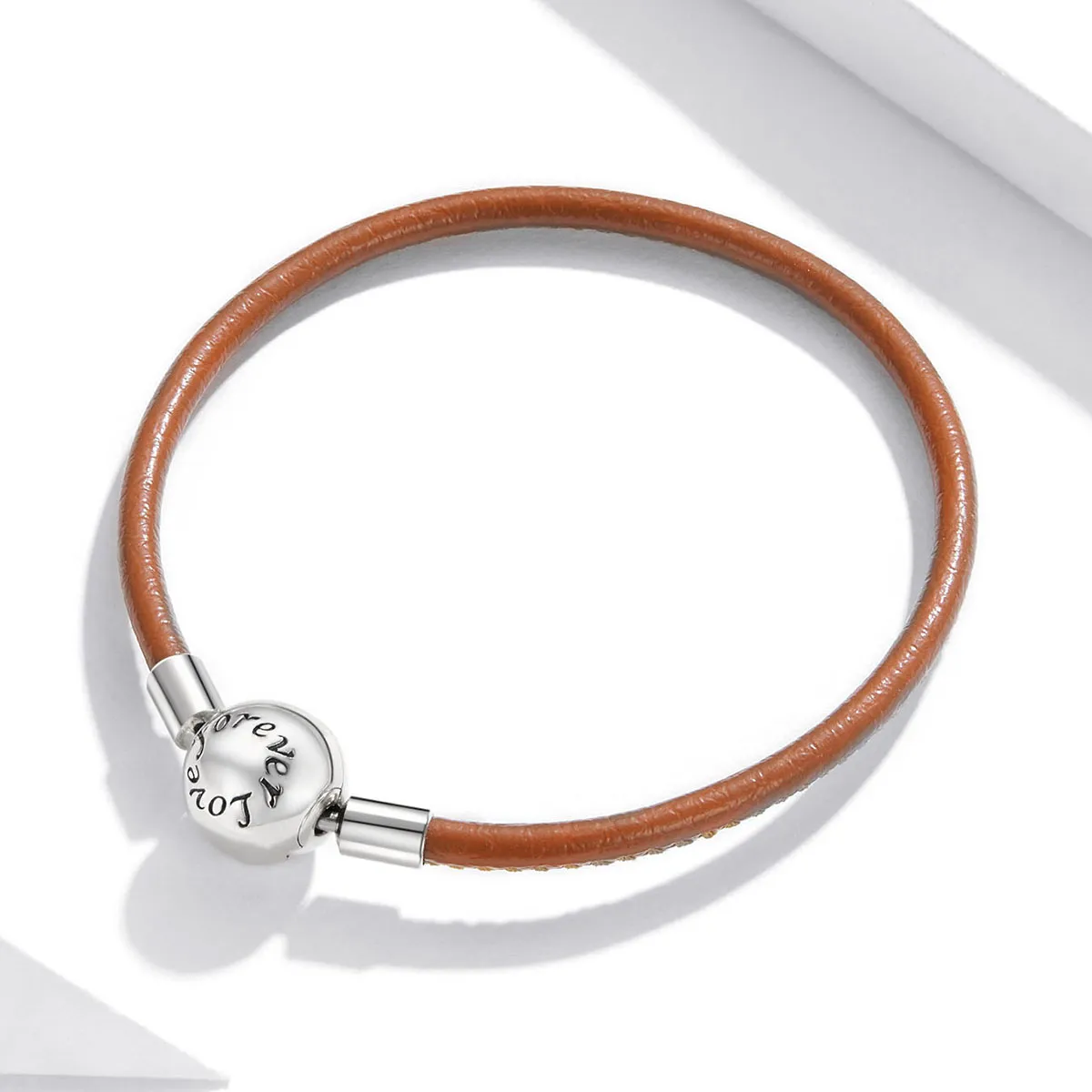 Pandora Style Silver Family Forever Leather bracelet - SCB215