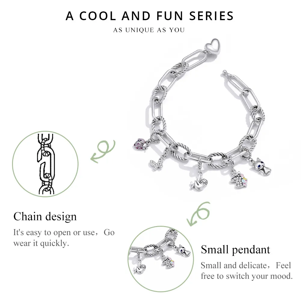 Pandora Style Silver Love of Link bracelet - SCB202