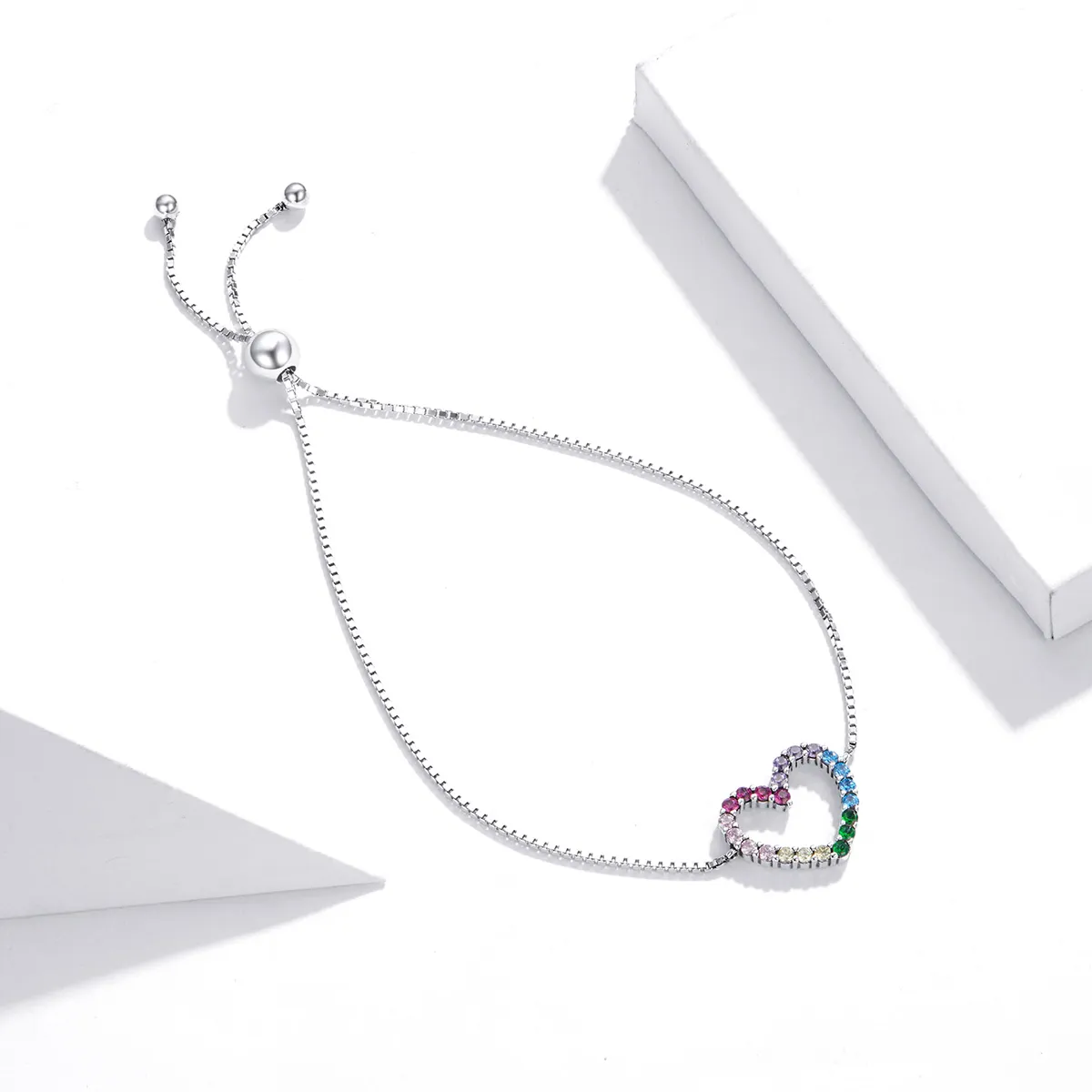 Pandora Style Silver Love of Rainbow bracelet - SCB216