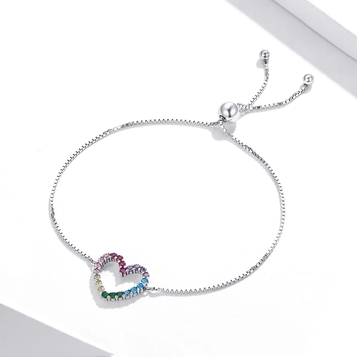 Pandora Style Silver Love of Rainbow bracelet - SCB216