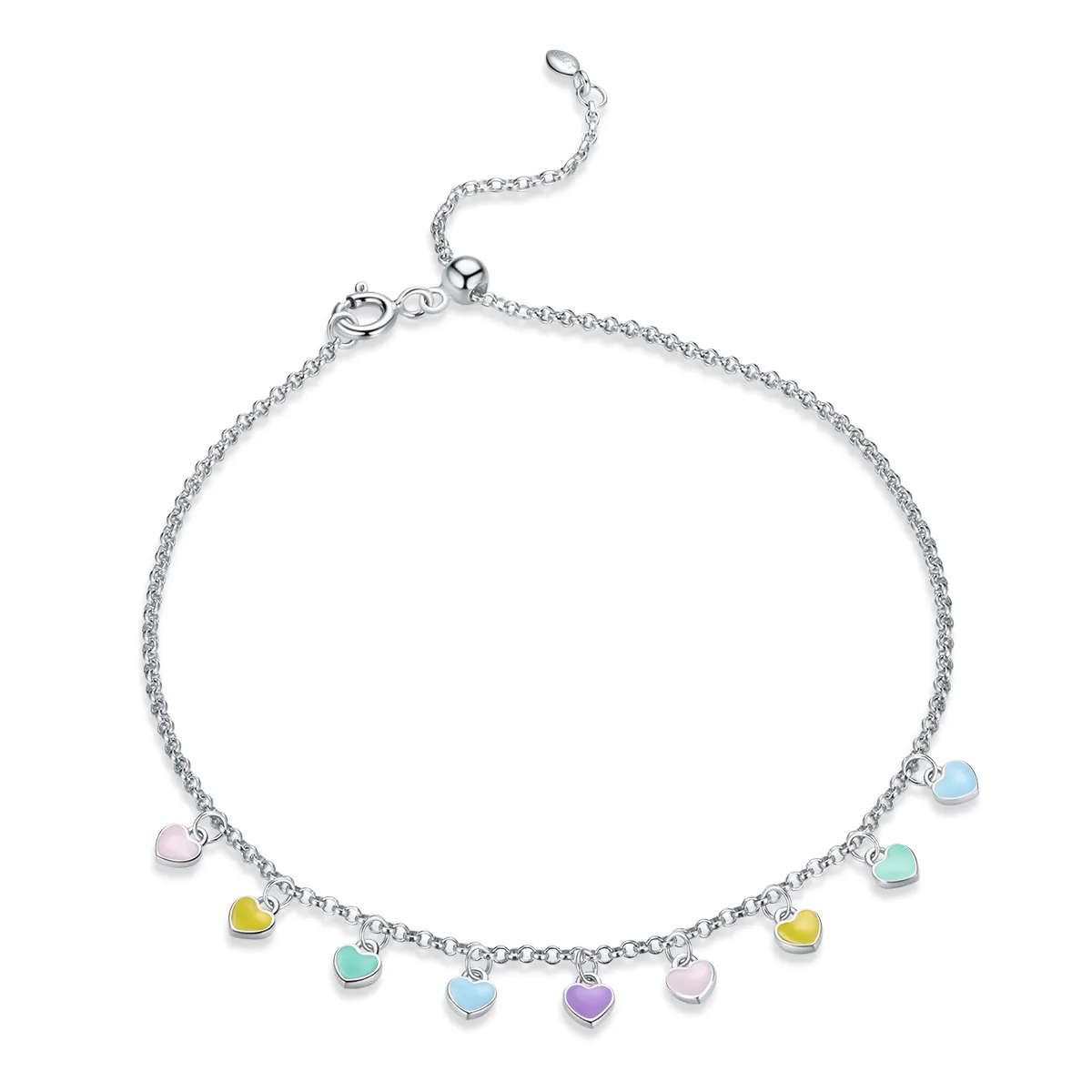 pandora style silver rainbow love bracelet sct020