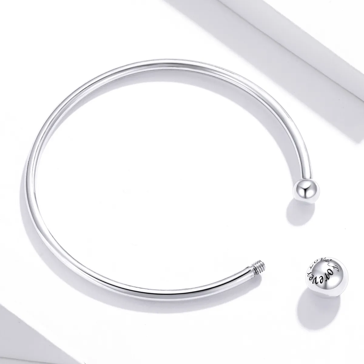 Pandora Style Silver Simple Stretch Open Bangle - SCB198