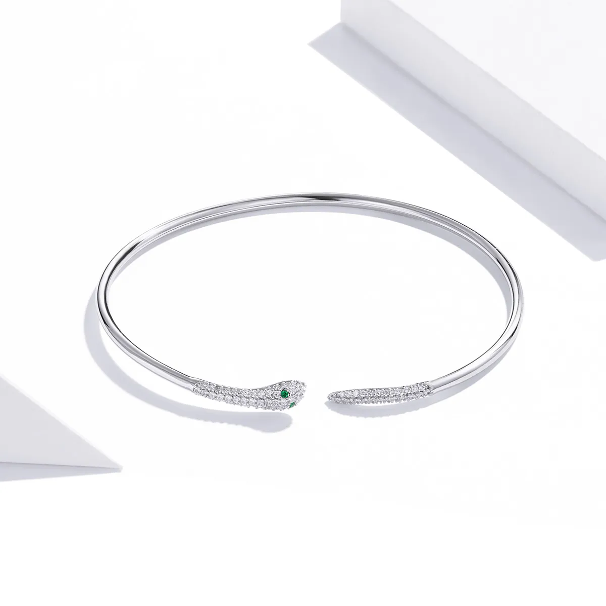 Pandora Style Silver Snake Open Bangle - SCB206