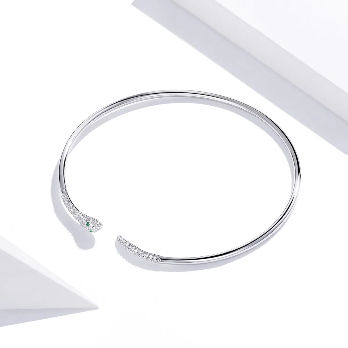 Pandora Style Silver Snake Open Bangle - SCB206