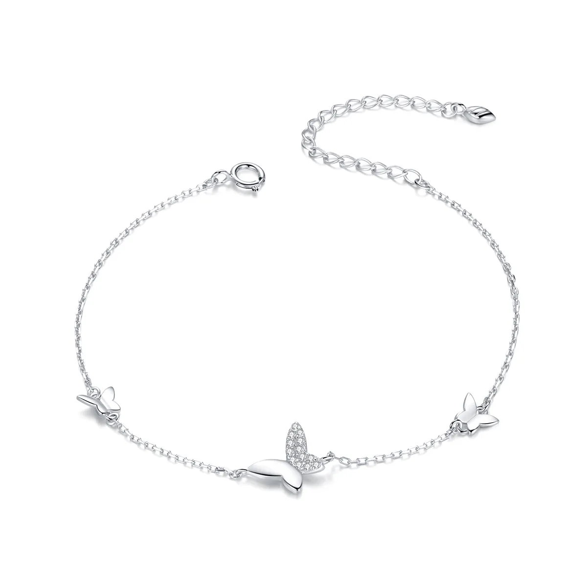 Pandora Style Silver Surrounded Butterflies bracelet - SCB197