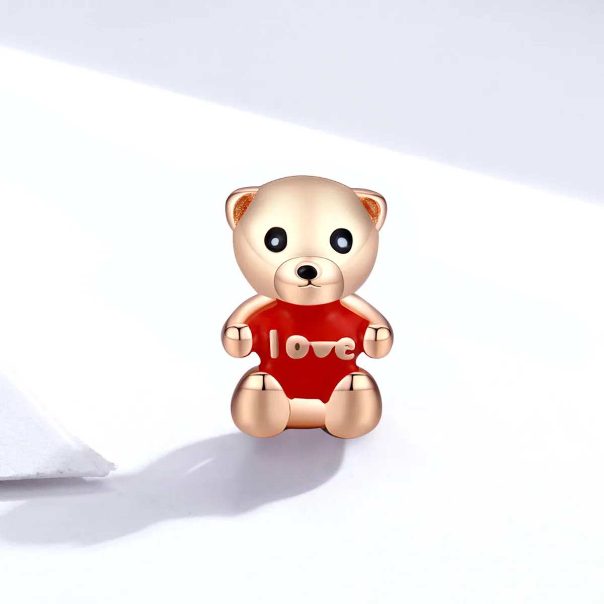 Pandora Style Pink Gold Teddy Bear Charm - BSC228