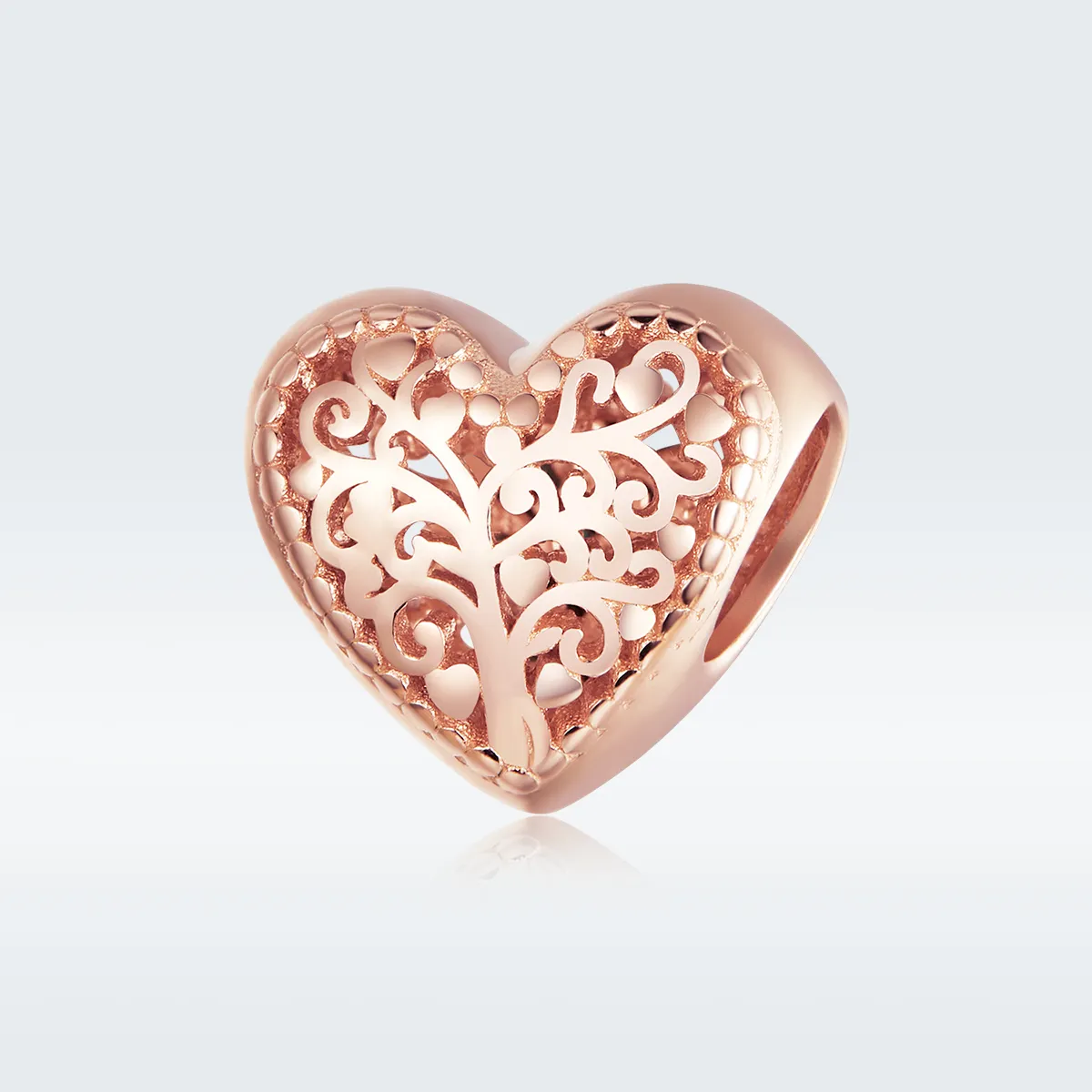 Pandora Style Rose Gold Rose Family Tree Charm - BSC215