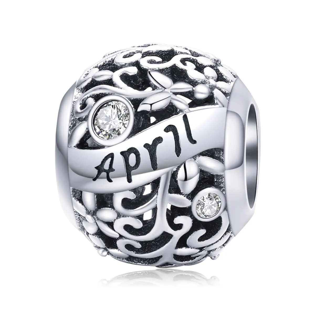 pandora style silver april birthstone charm scc13854