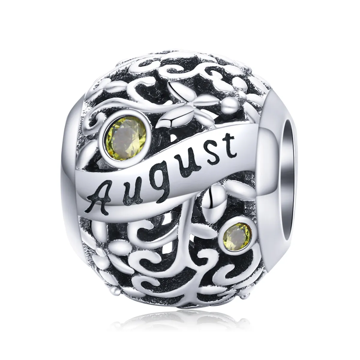 Pandora Style Silver August Peridot Birthstone Charm - SCC1385-8