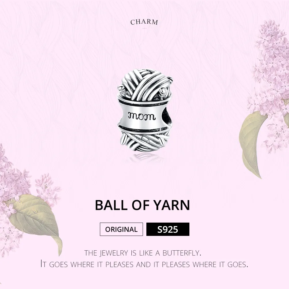 Pandora Style Silver Ball of Yarn Charm - SCC1654