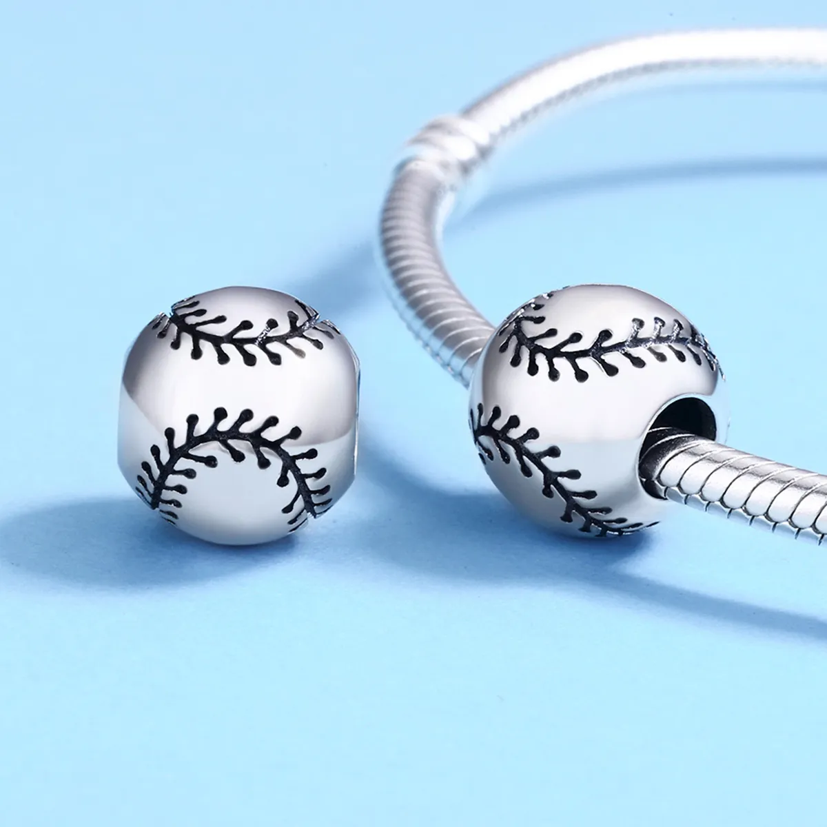 Pandora Style Silver Baseball Passion Charm - SCC449