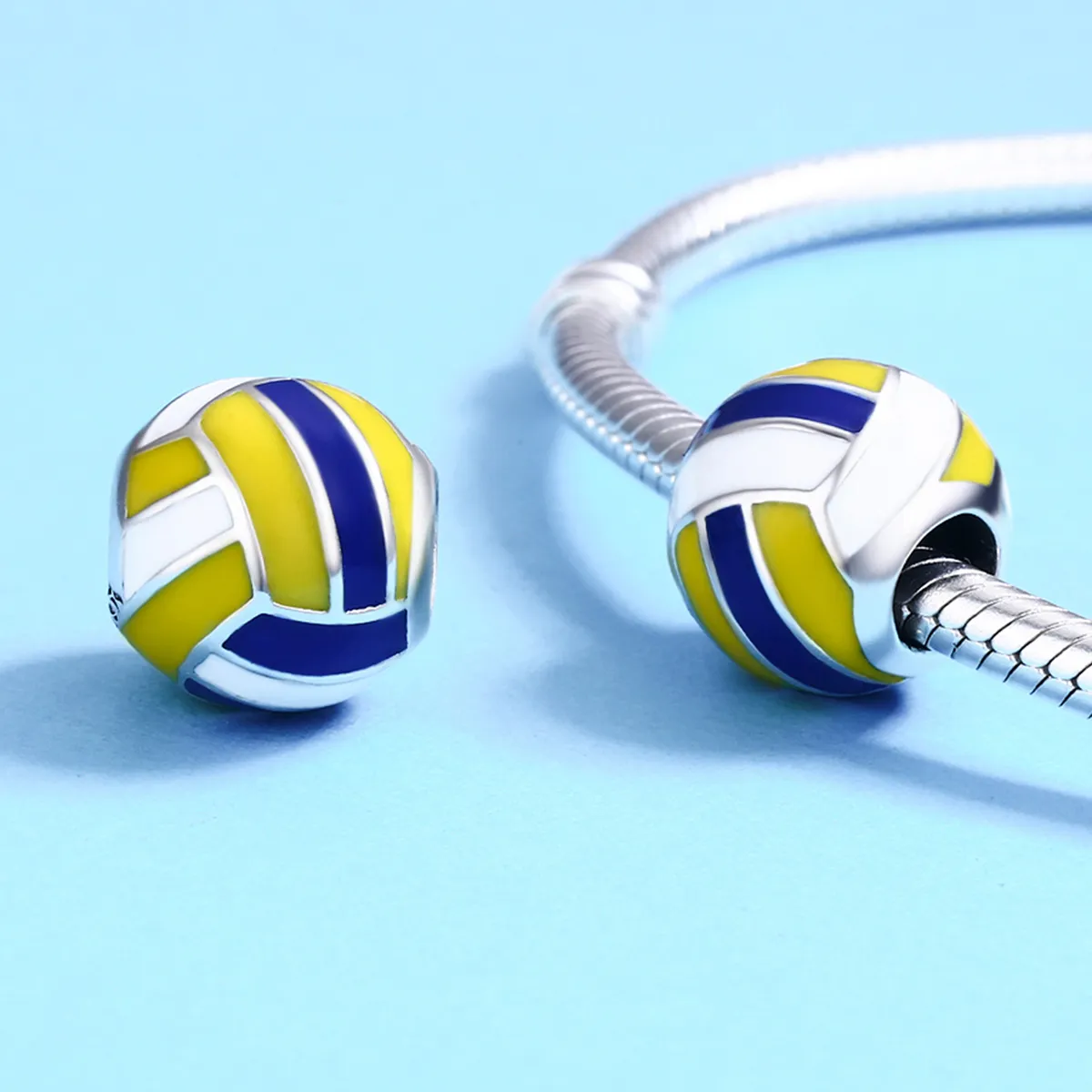 Pandora Style Silver Beach Volleyball Charm - SCC448