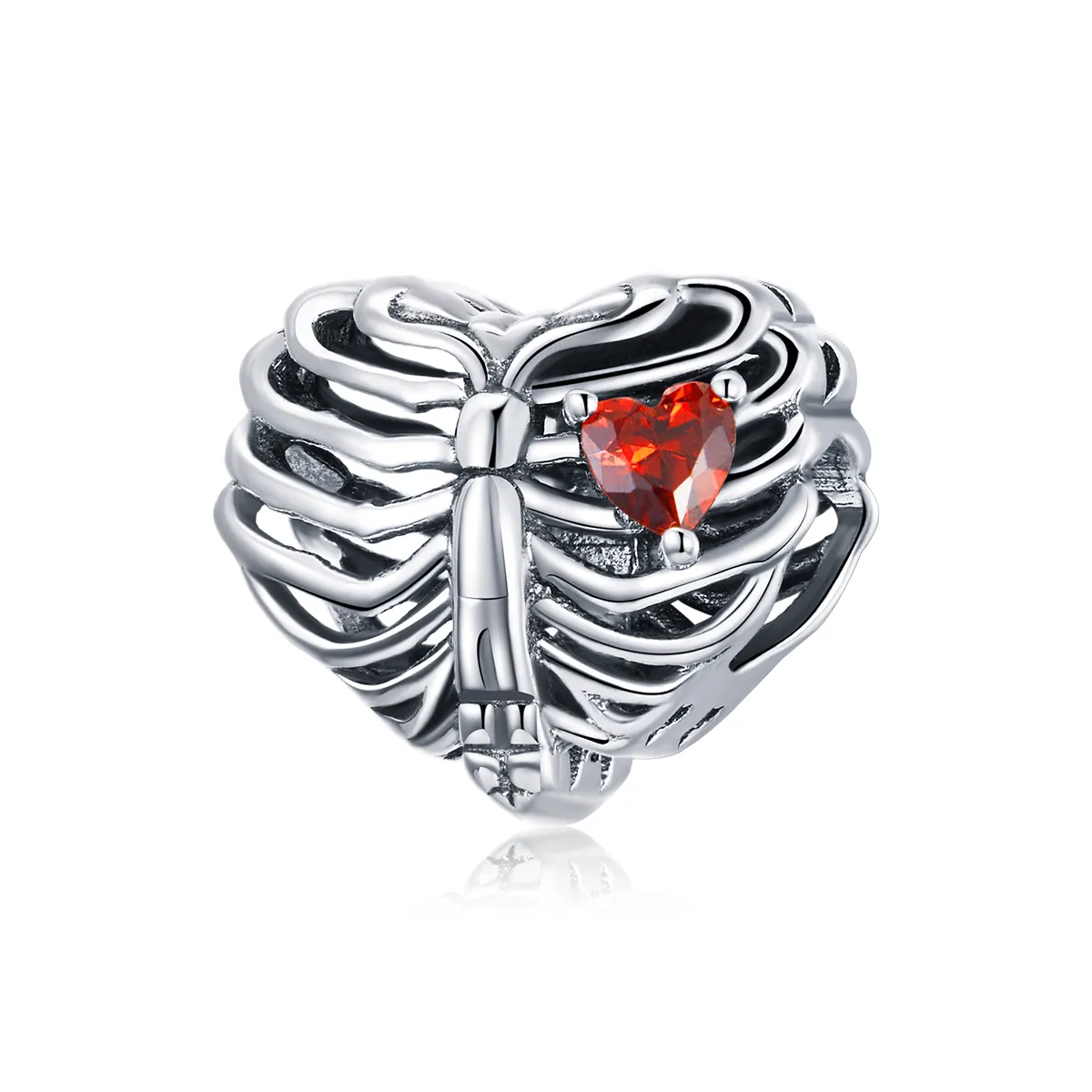 pandora style silver beating heart charm scc1764