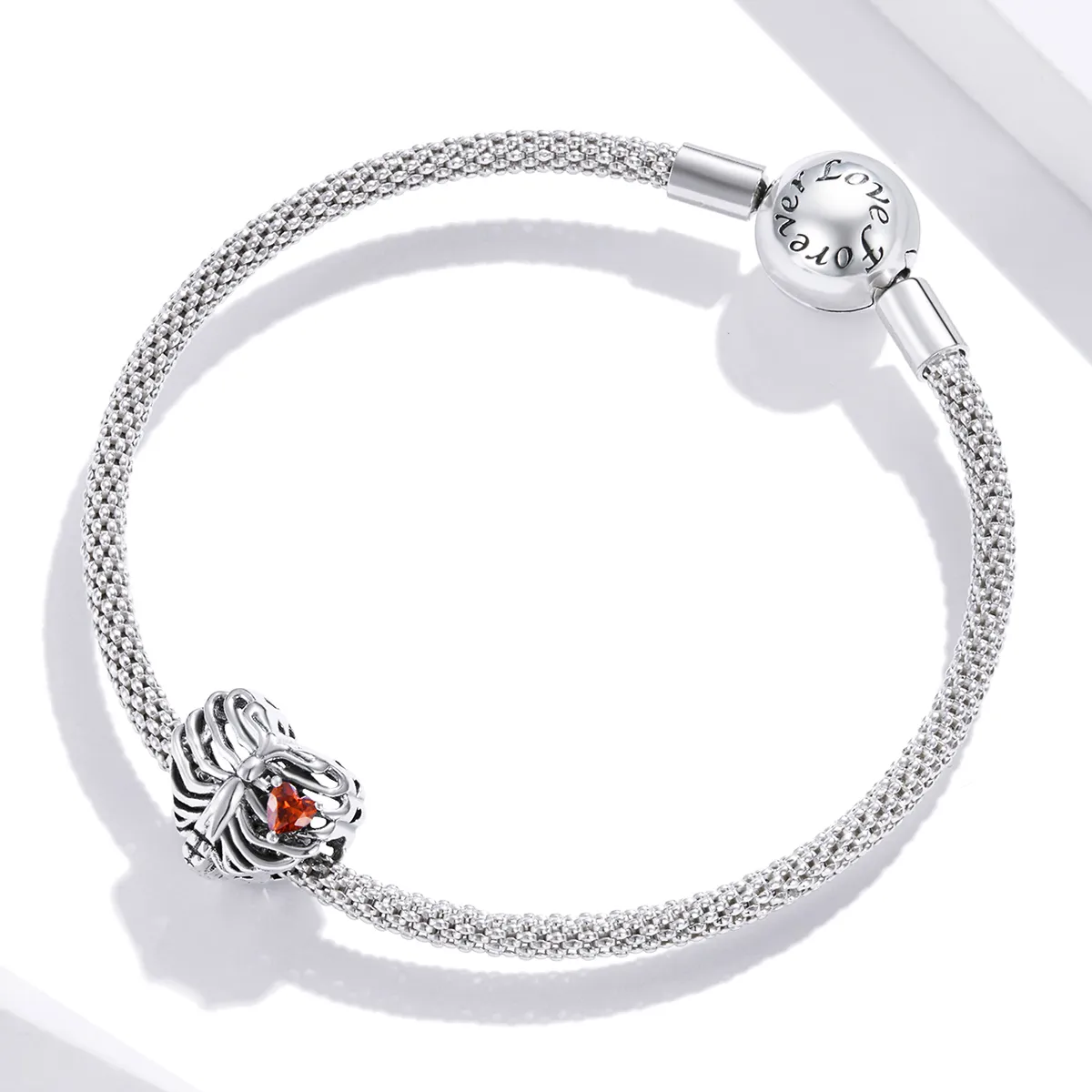 Pandora Style Silver Beating Heart Charm - SCC1764