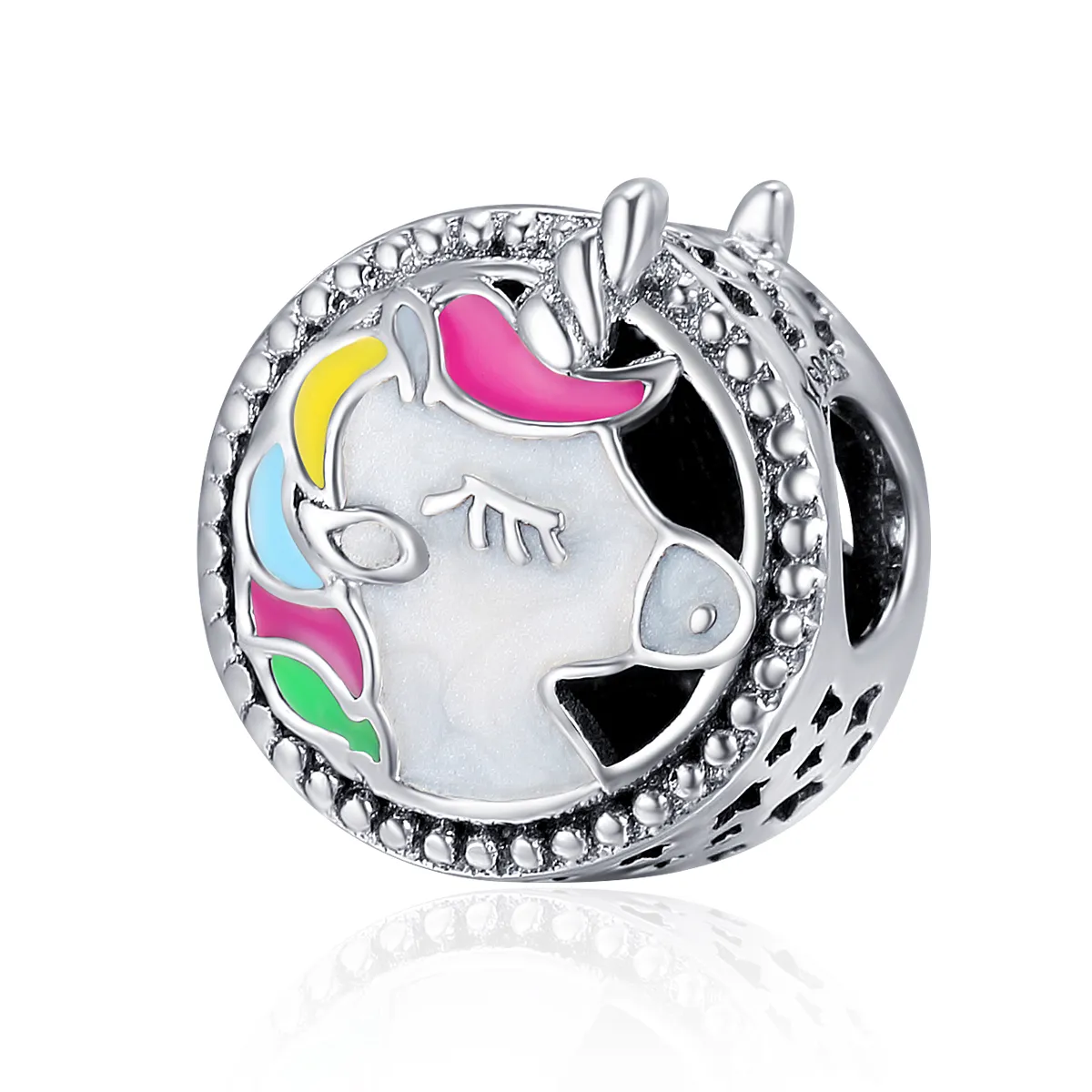 pandora style silver beautiful unicorn charm scc362