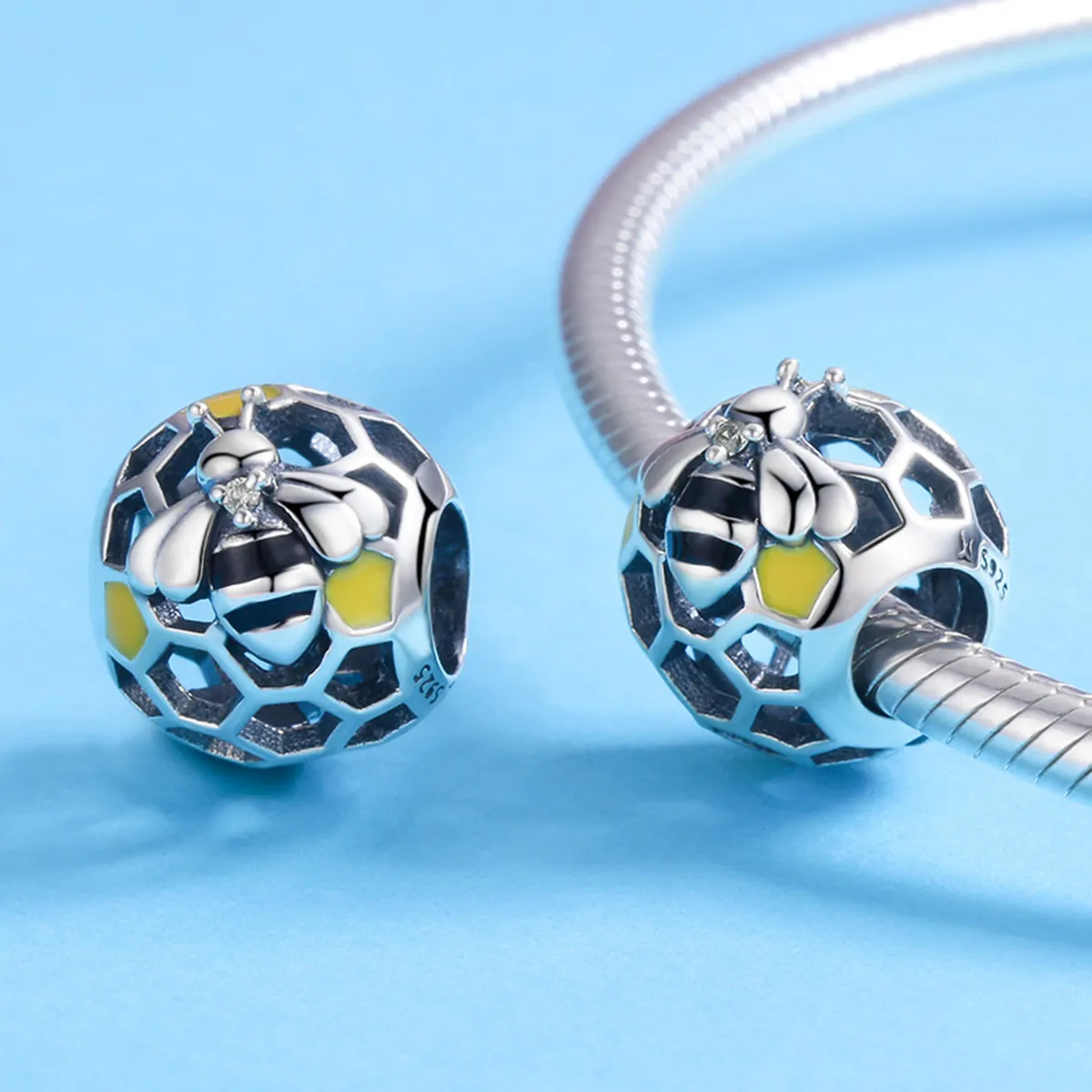 Pandora Style Silver Bee's Hive Charm - SCC779