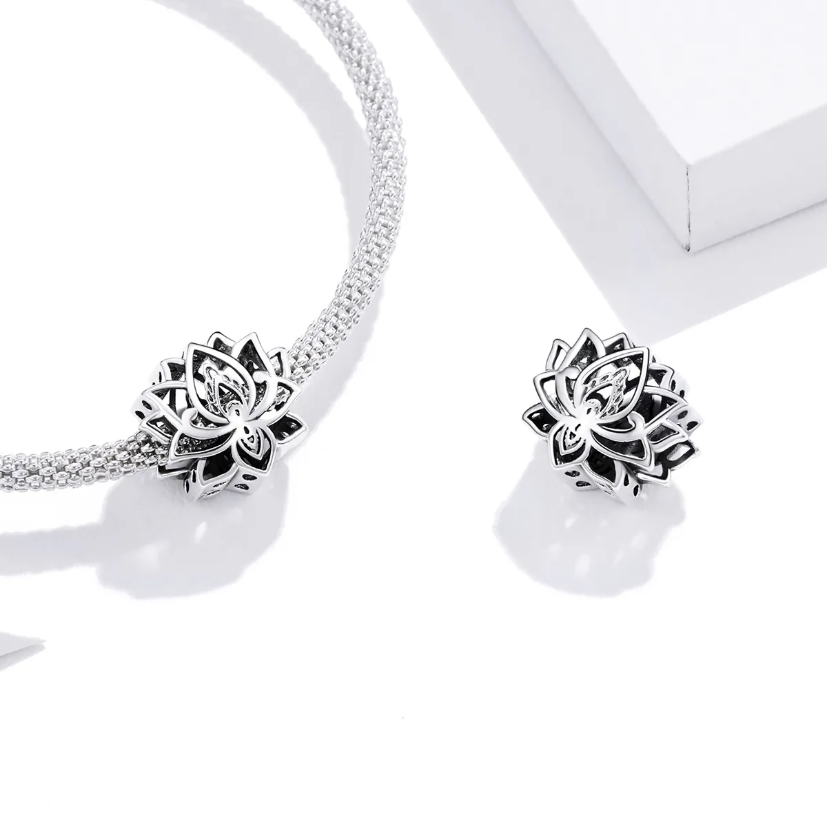 Pandora Style Silver Blooming Lotus Charm - SCC1724