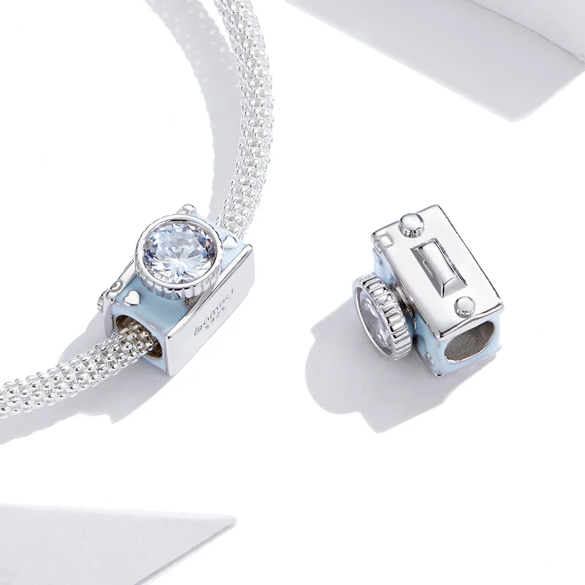 Pandora Style Silver Blue Camera Charm - BSC264