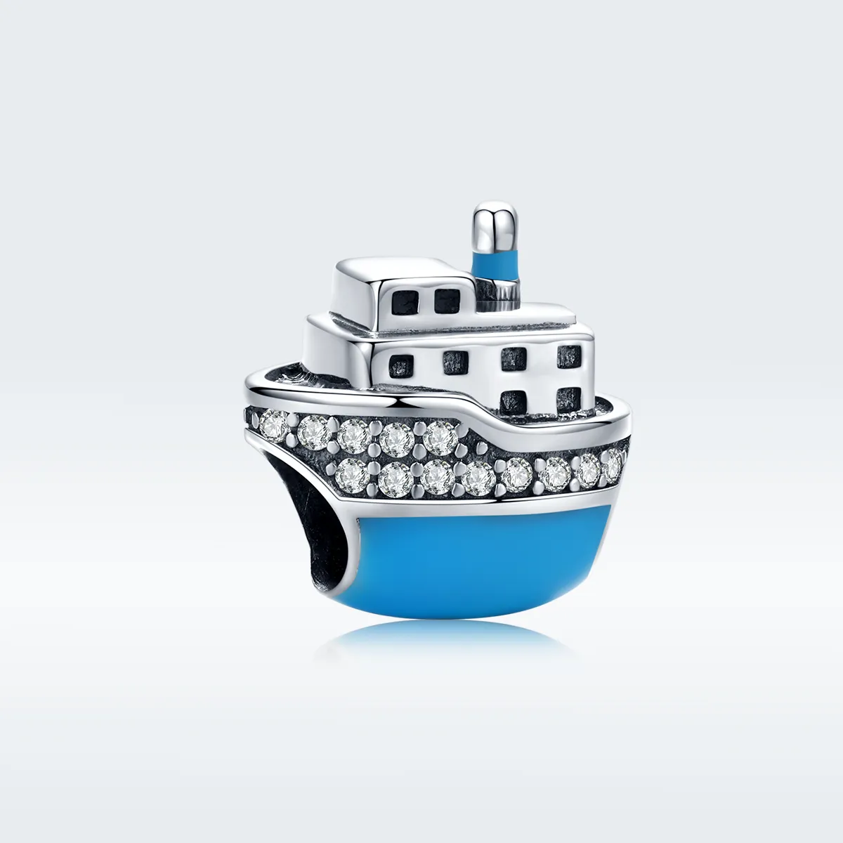 Pandora Style Silver Blue Cruise Ship Charm - SCC1379