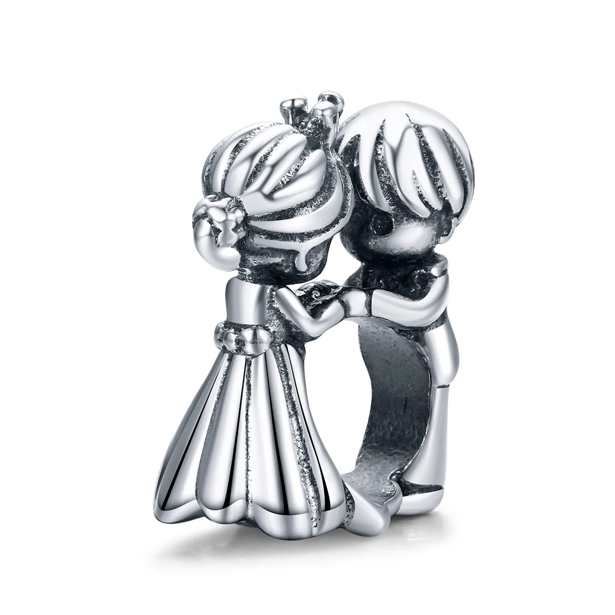 pandora style silver boy and girl dance charm scc1565