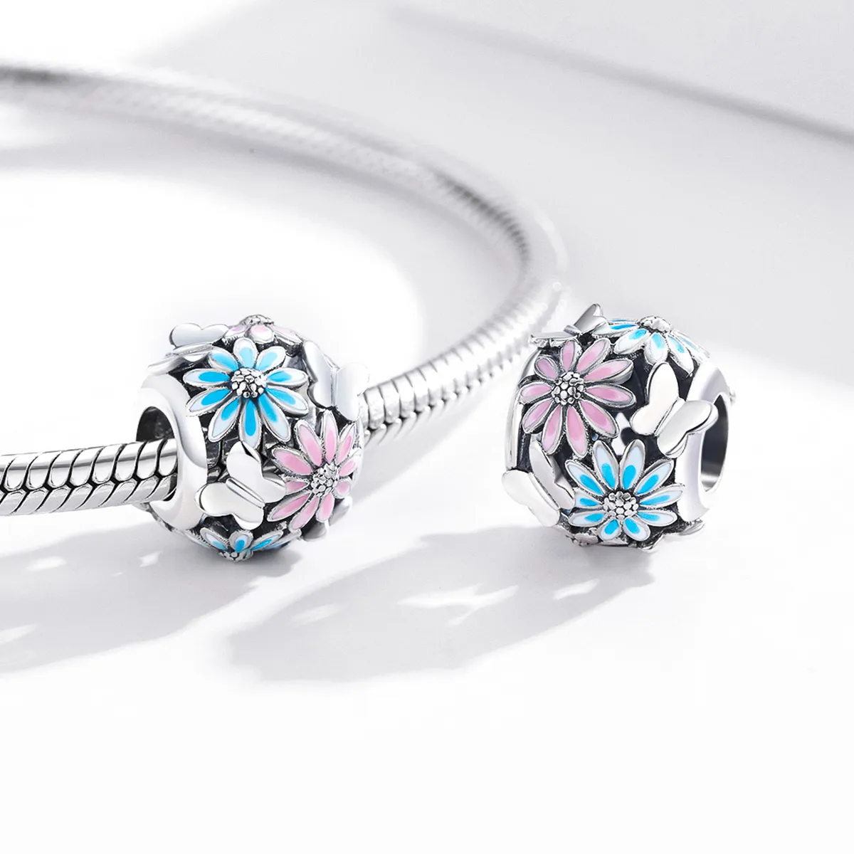 Pandora Style Silver Bright Daisies Charm - SCC1837