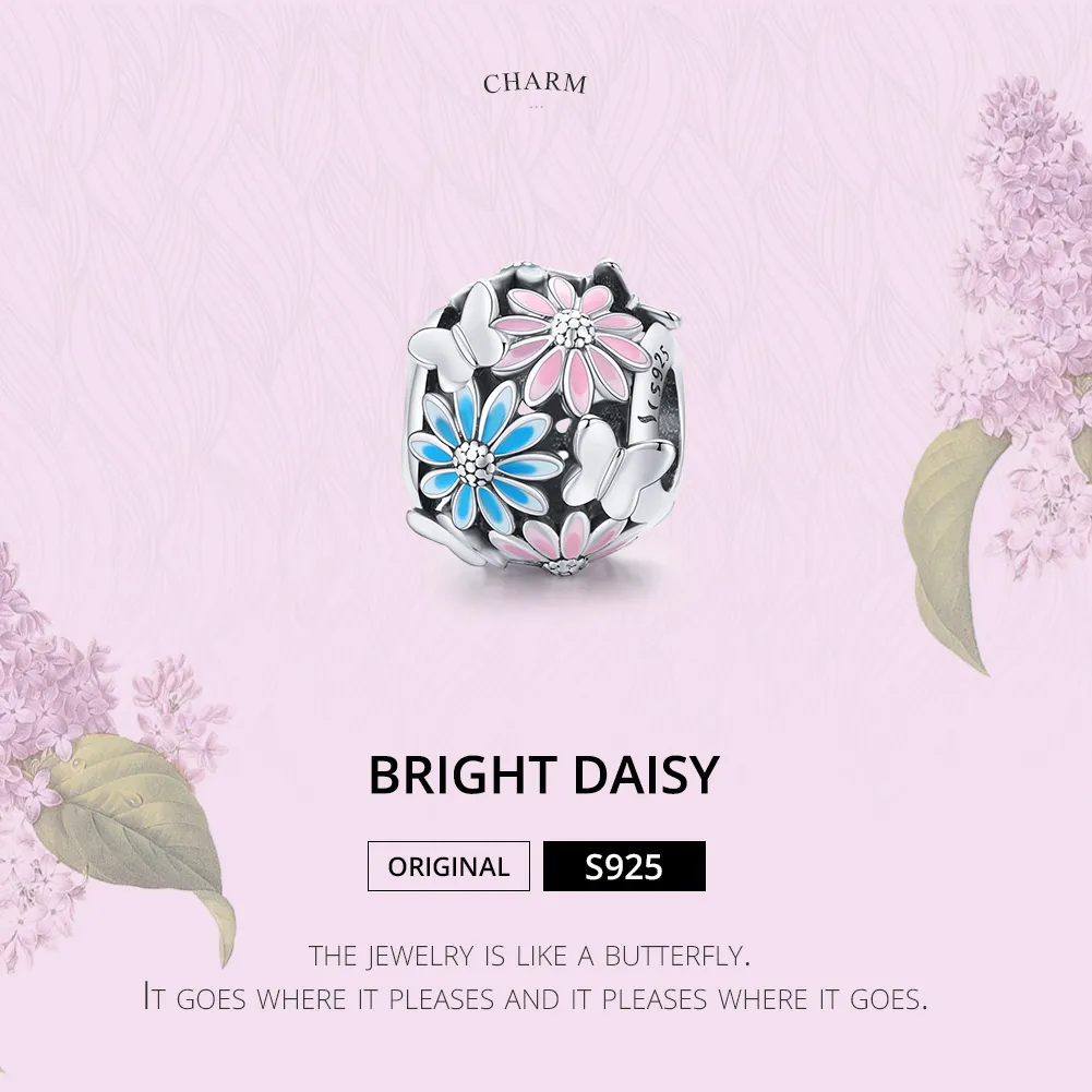 Pandora Style Silver Bright Daisies Charm - SCC1837