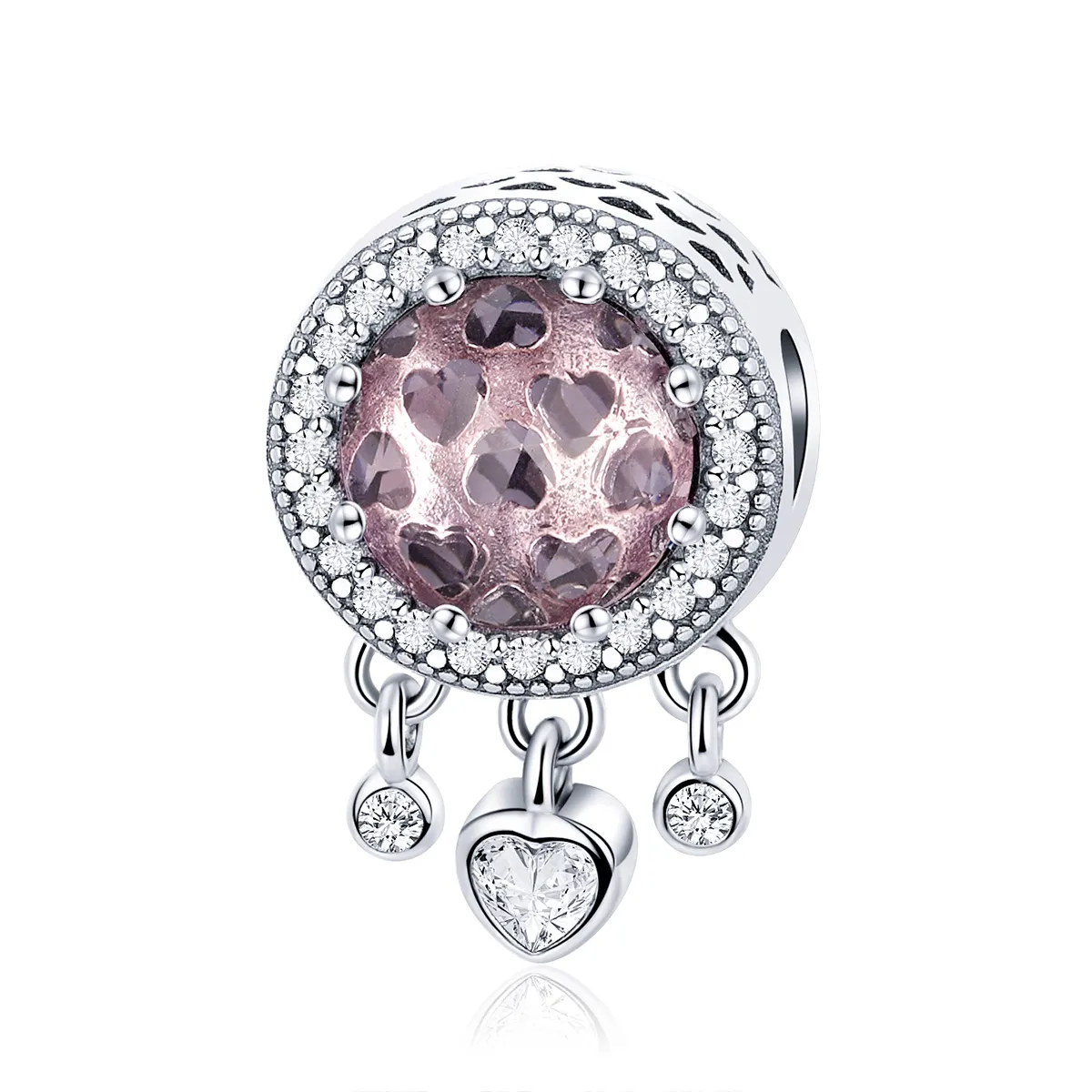 pandora style silver brilliant heart charm scc998